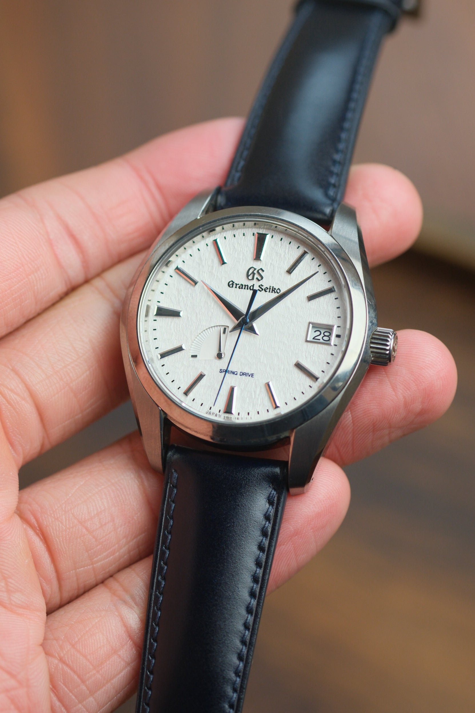 Dark Navy Shell Cordovan (Padded) Leather Strap