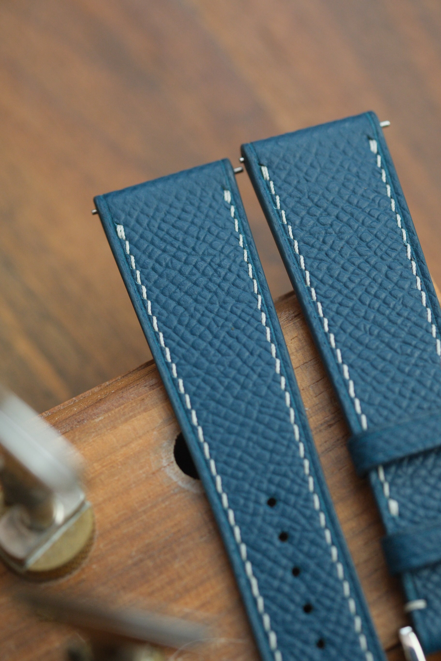 Peacock Blue Epsom Leather Strap