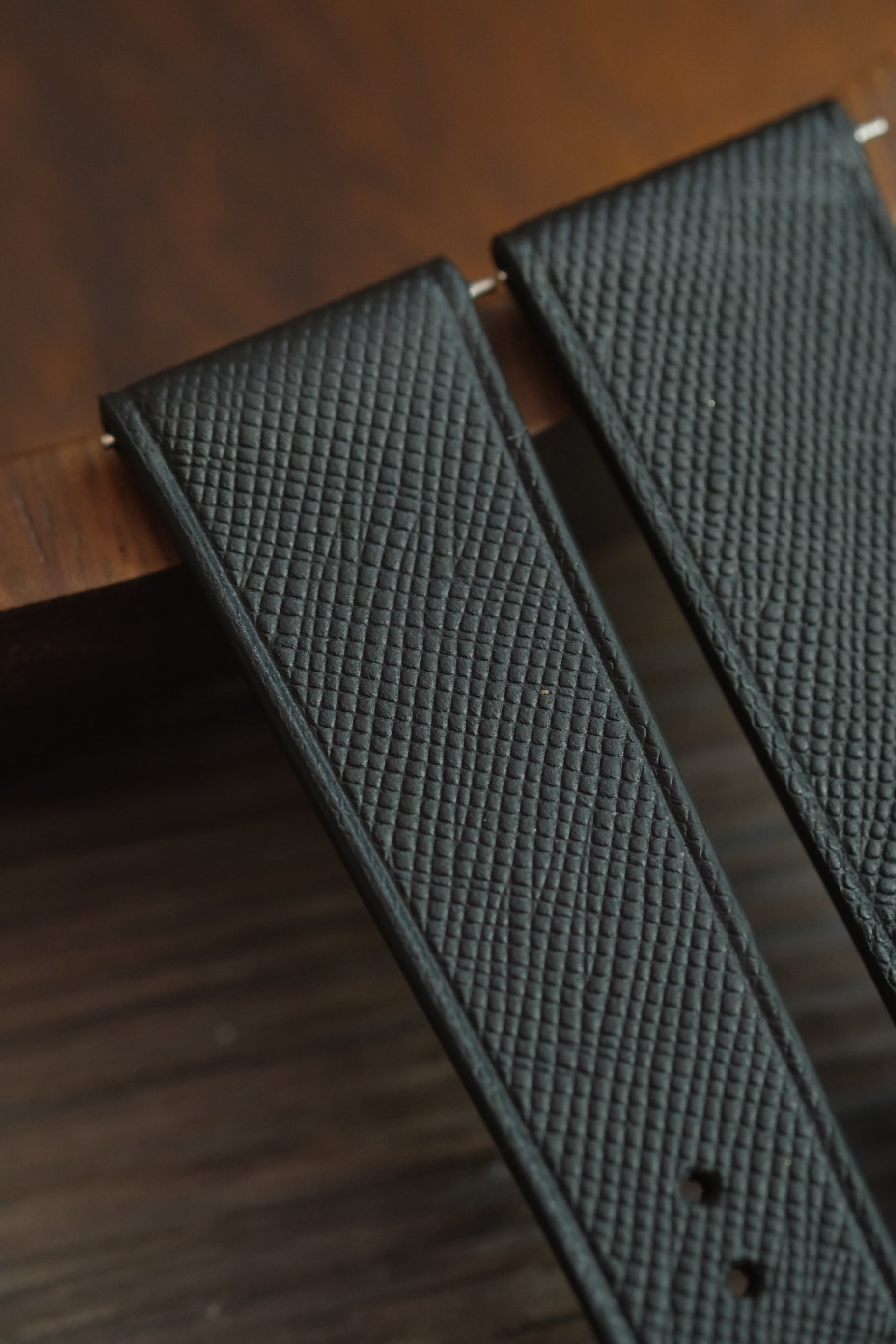 Black Saffiano Stitchless Leather Strap