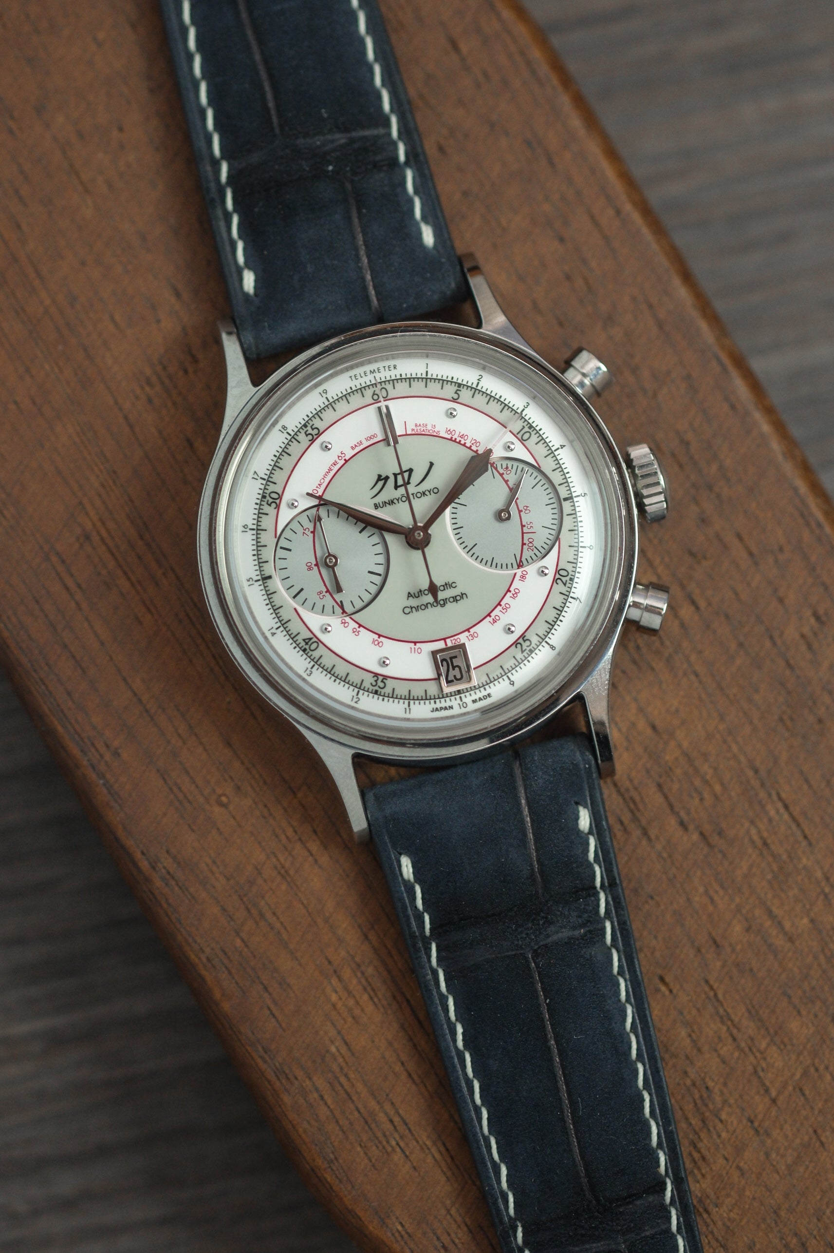 Navy Nubuck Alligator (Padded) Leather Strap - Artisan Straps