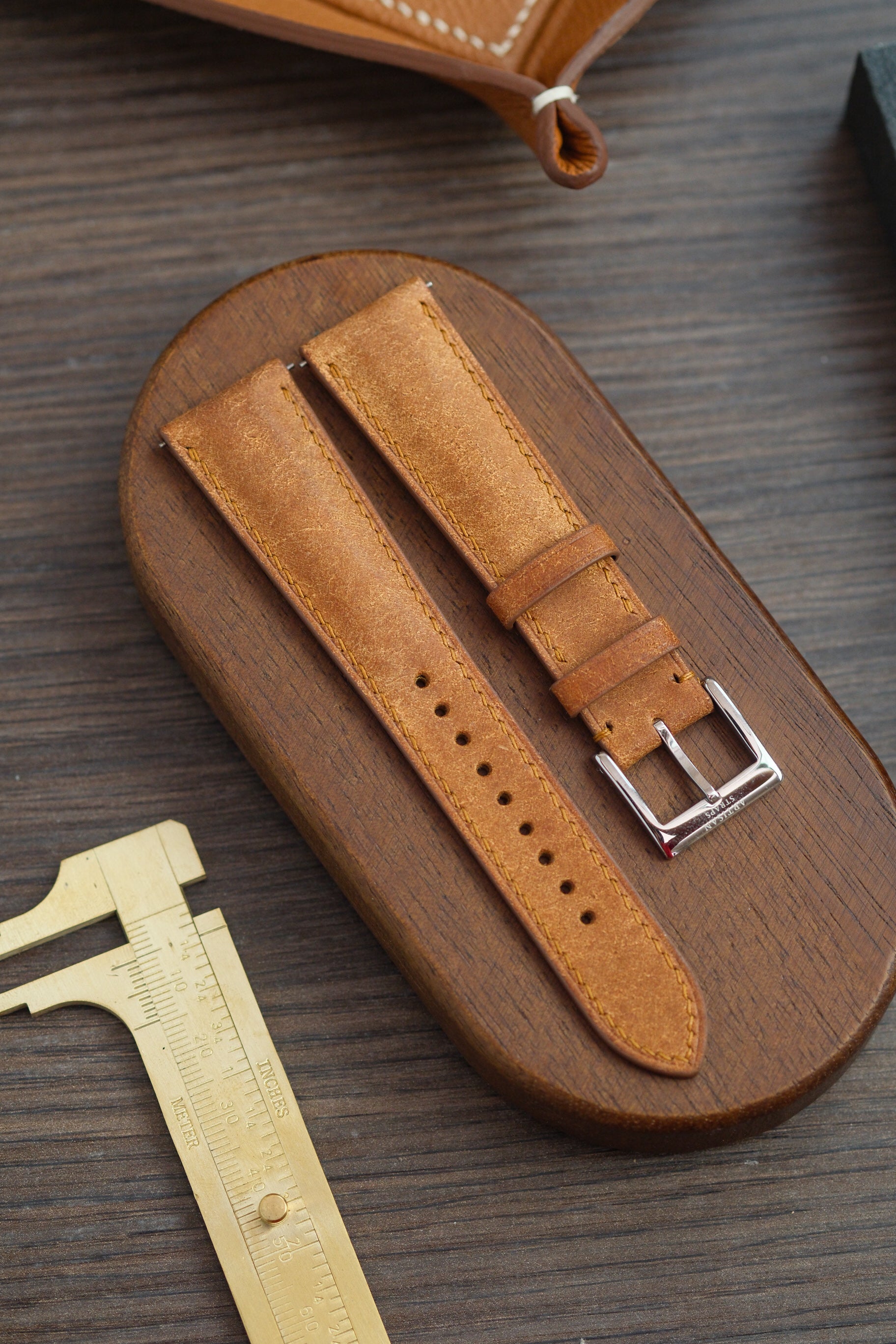 Cognac Pueblo (Padded) Leather Strap - Artisan Straps