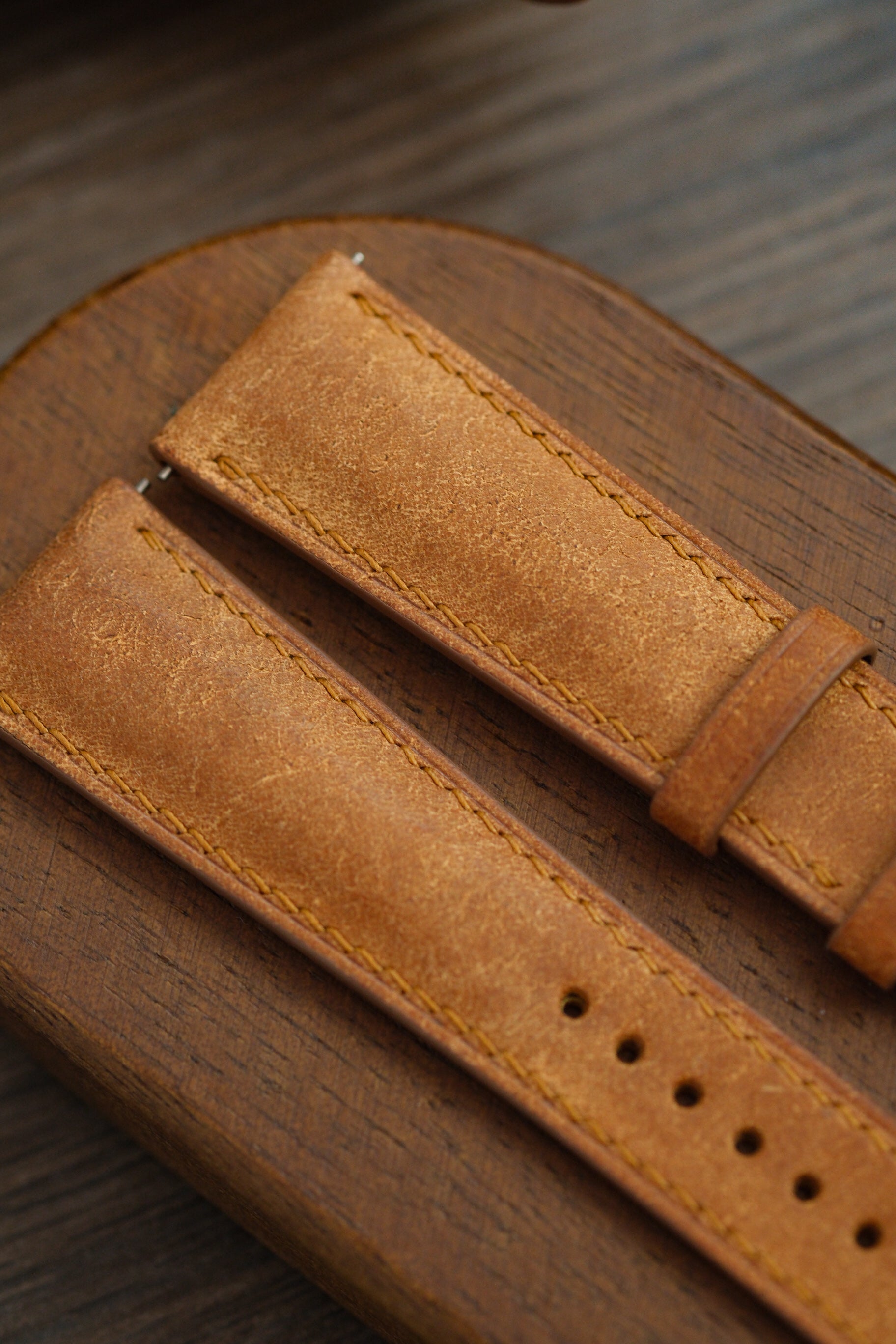Cognac Pueblo (Padded) Leather Strap - Artisan Straps