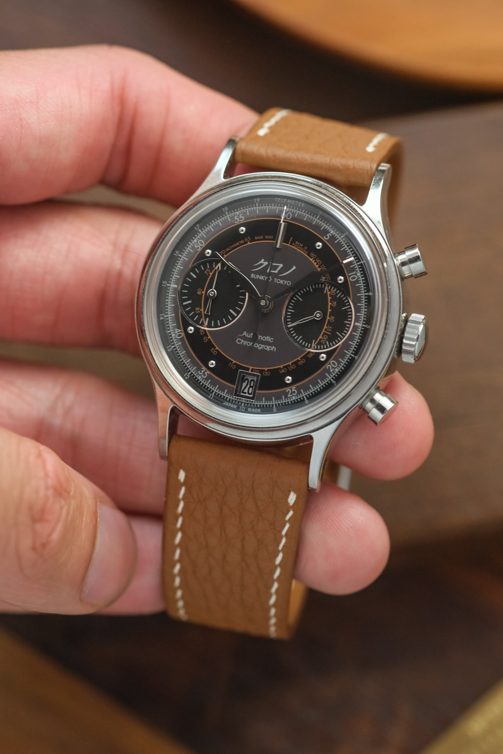 Tan Shrunken Calf Leather Strap