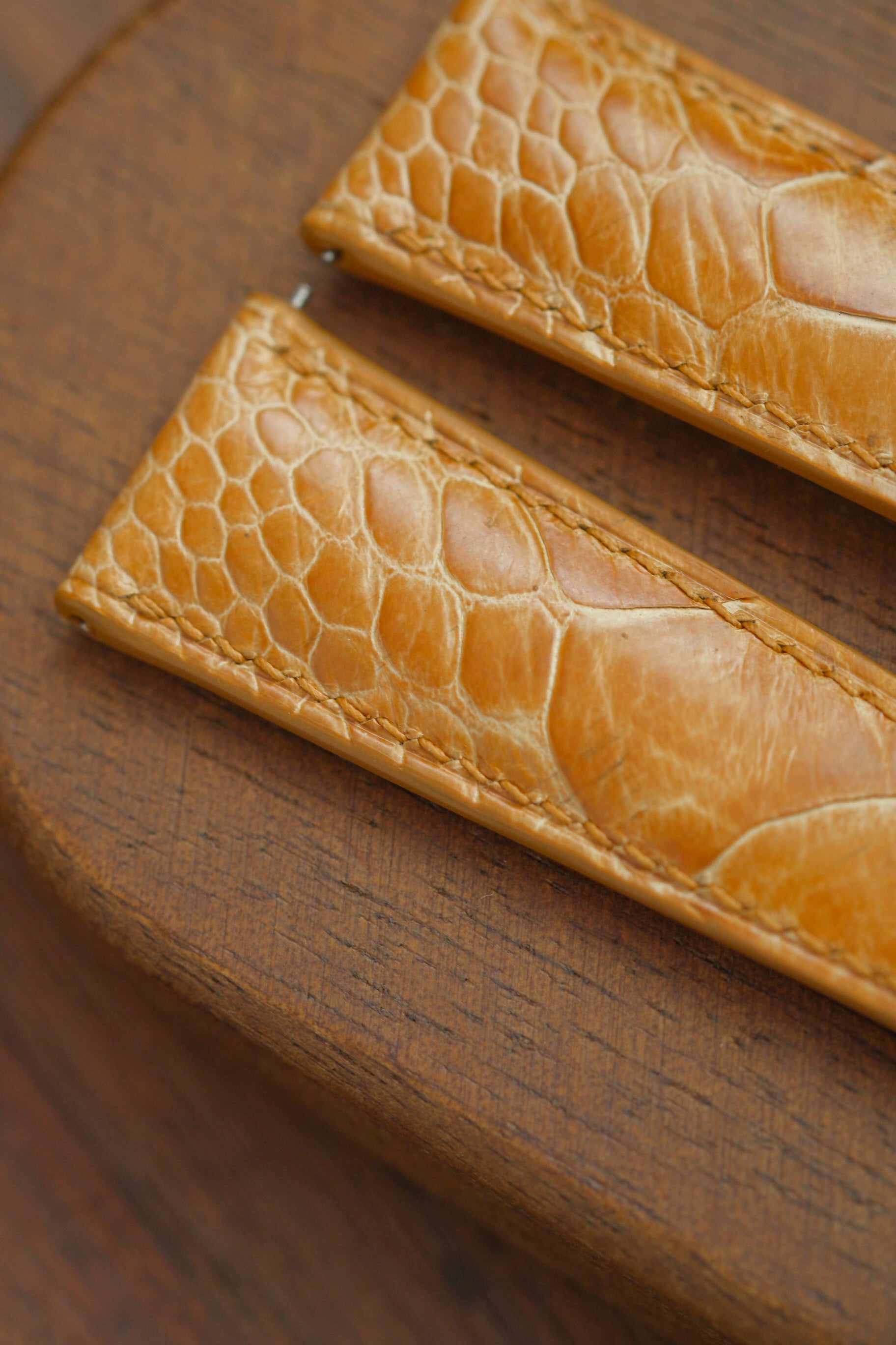 Whiskey Ostrich Leg (Padded) Leather Strap