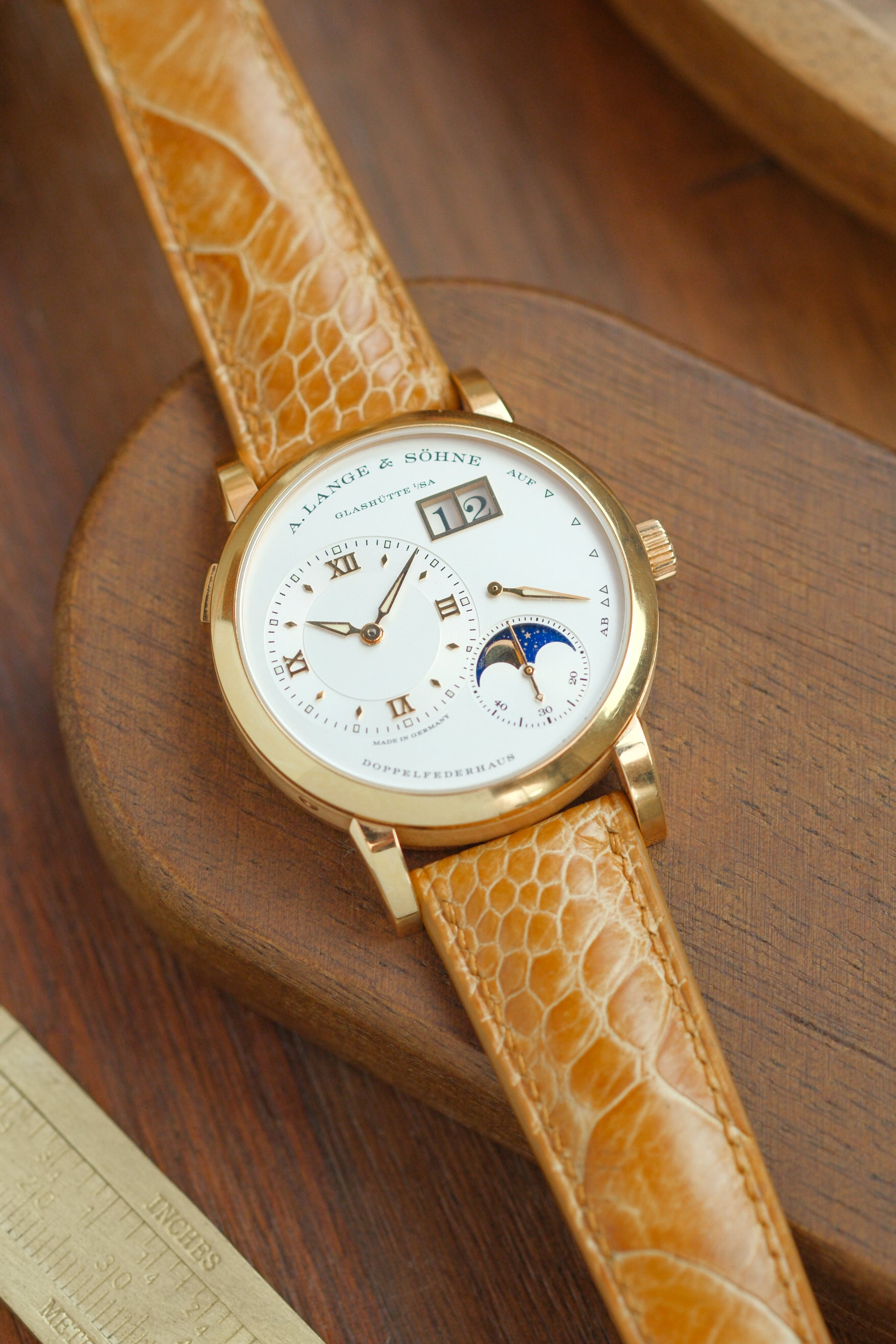 Whiskey Ostrich Leg (Padded) Leather Strap