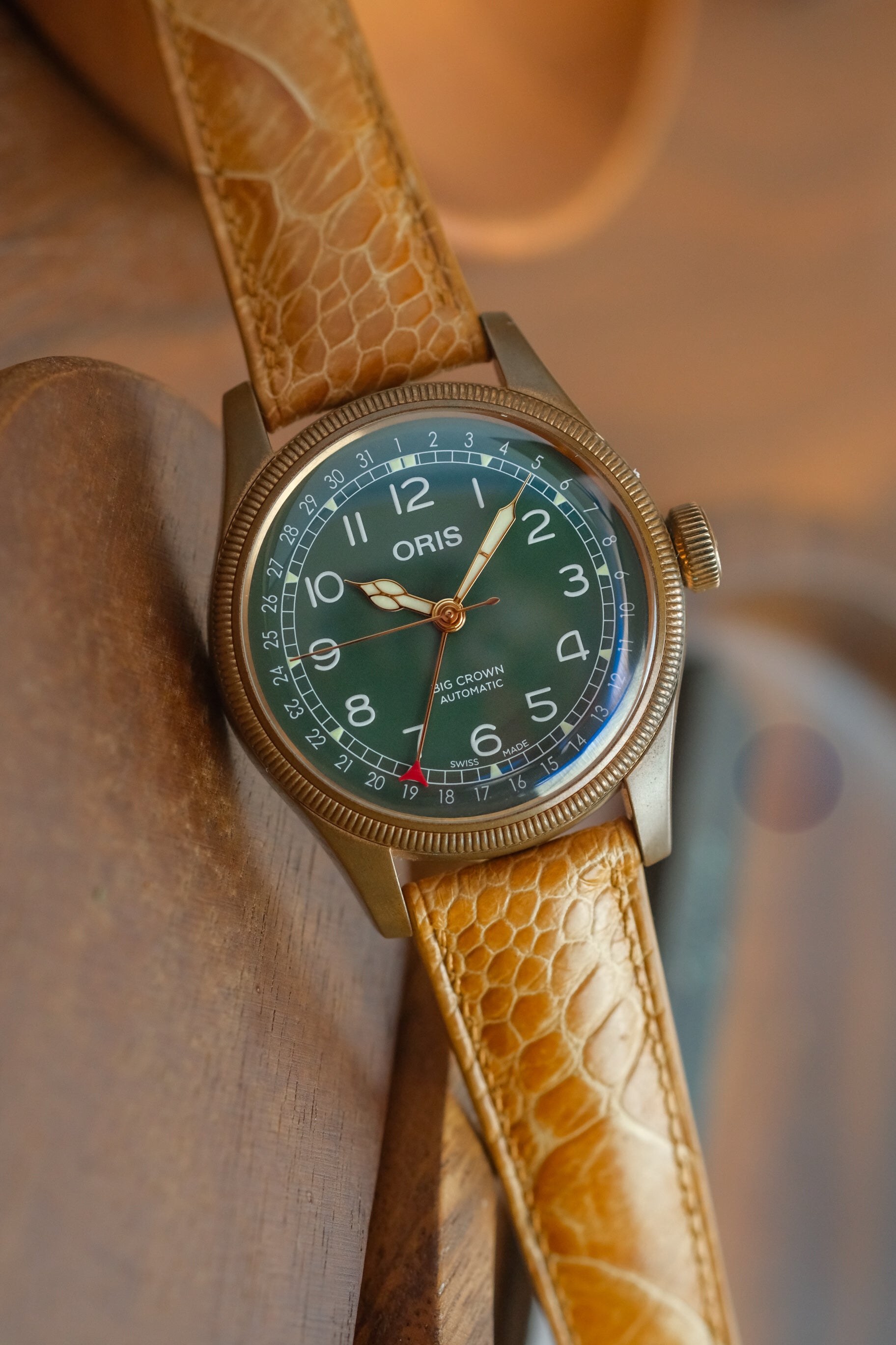 Whiskey Ostrich Leg (Padded) Leather Strap