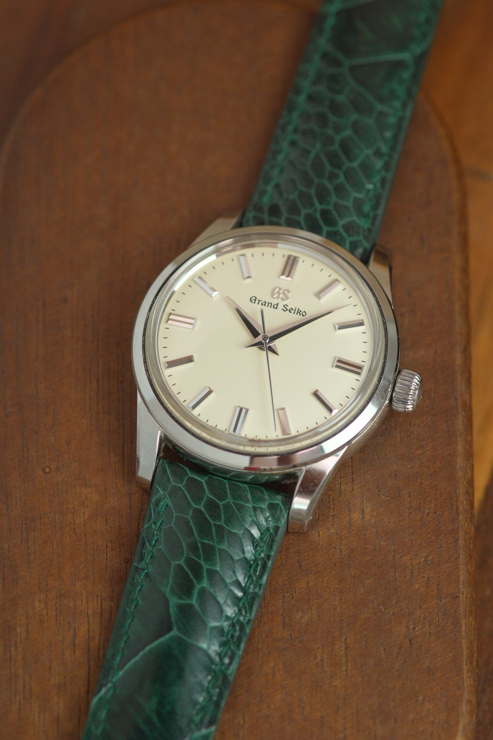 Dark Green Ostrich Leg (Padded) Leather Strap