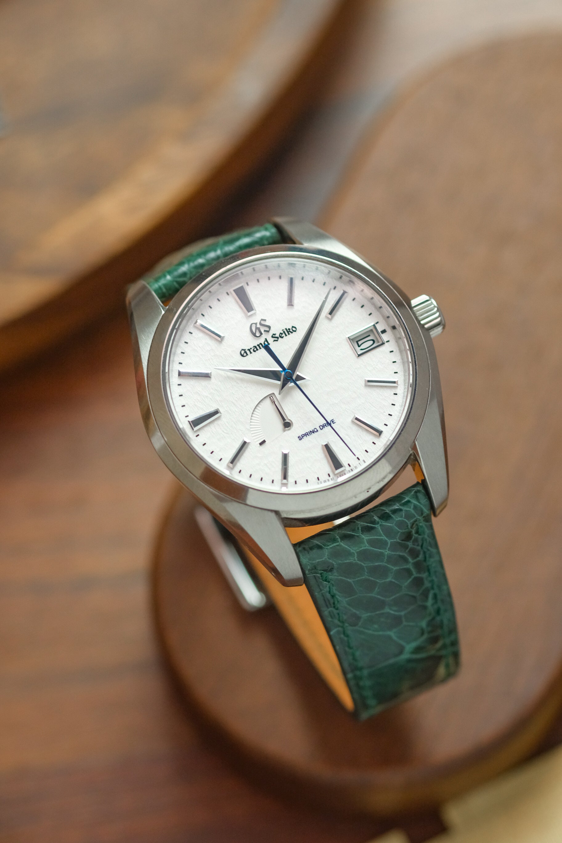 Dark Green Ostrich Leg (Padded) Leather Strap