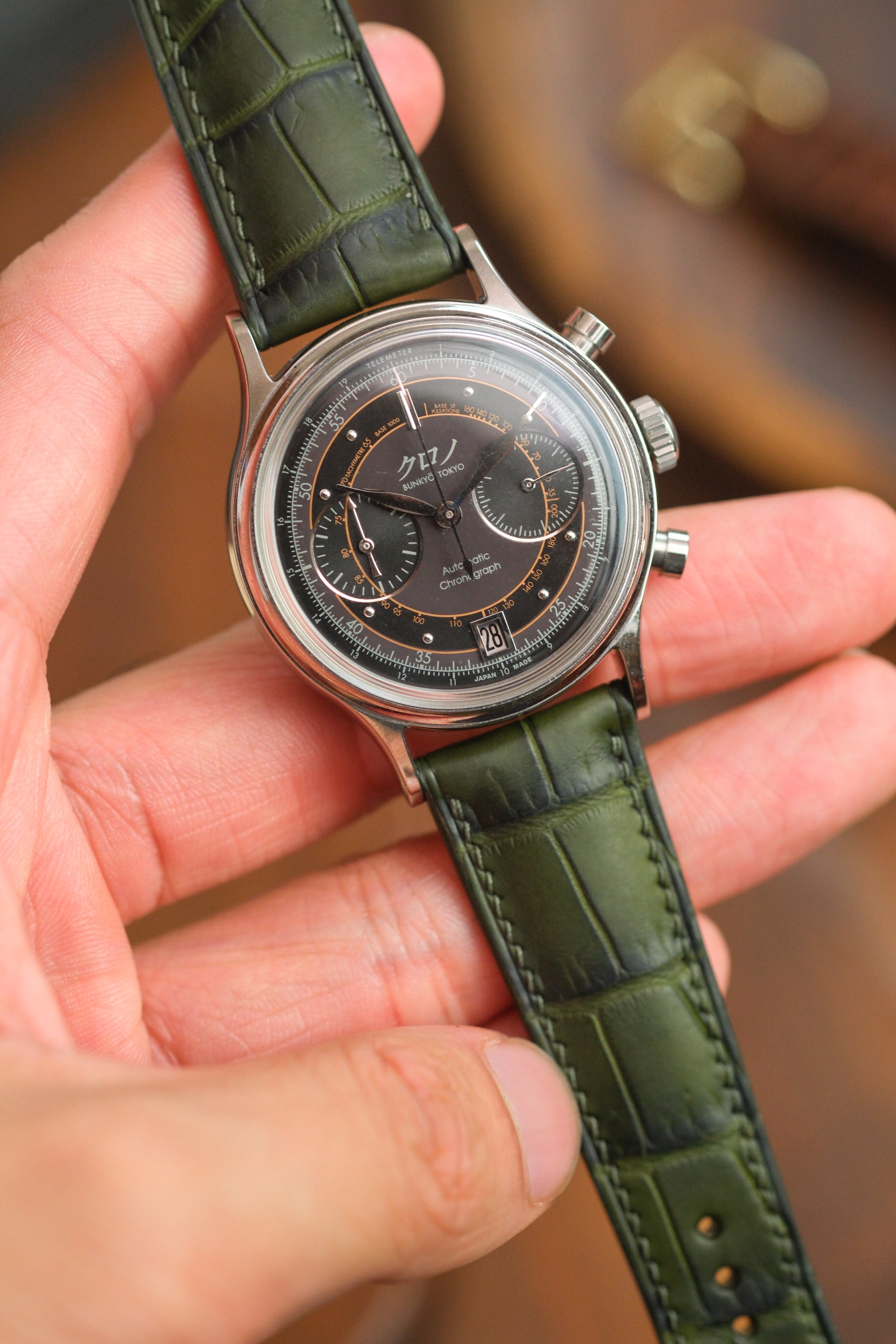 Olive Alligator (Padded) Leather Strap - Artisan Straps