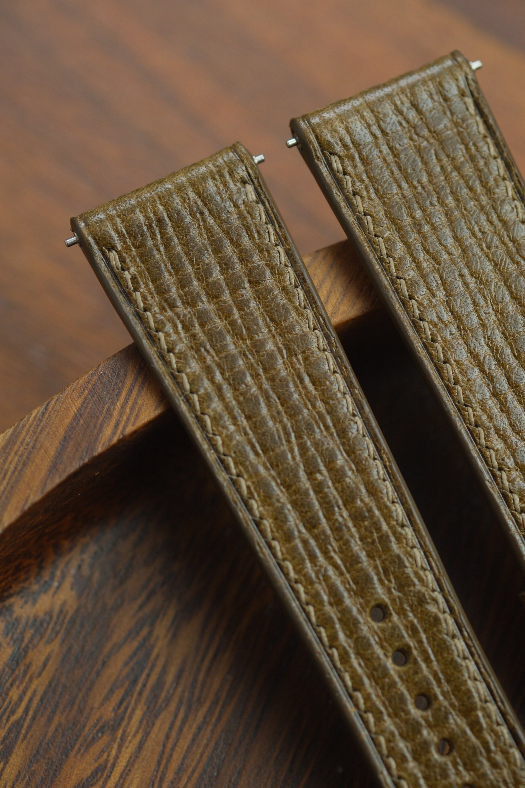 Olive Green Palmer Leather Strap - Artisan Straps