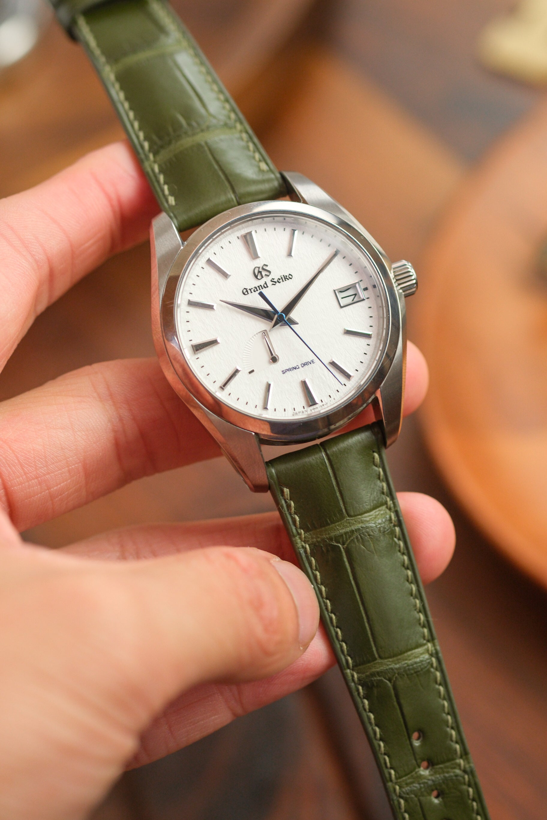 Moss Green Alligator (Padded) Leather Strap - Artisan Straps