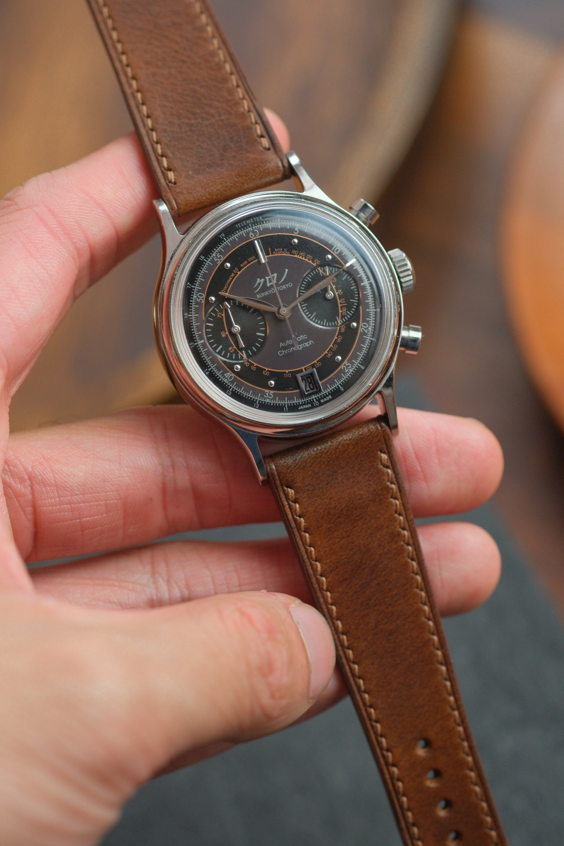 Walnut Brown Italian Waxy Leather Strap - Artisan Straps
