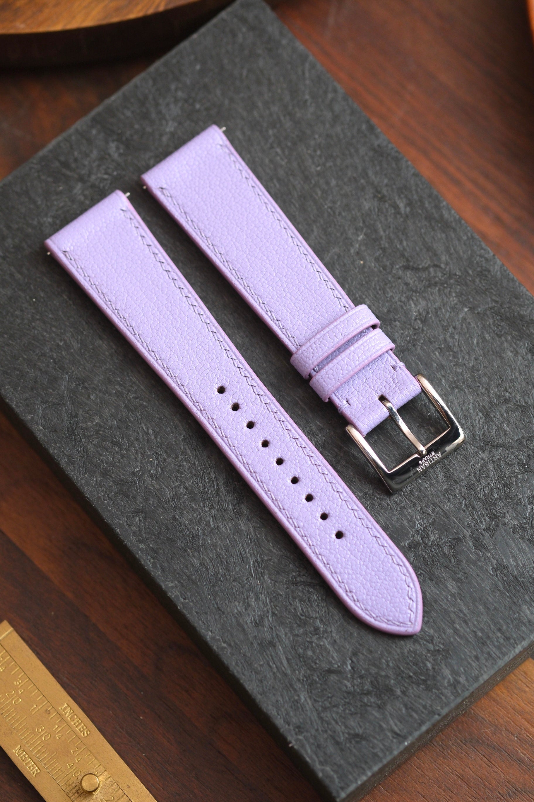 Lavender Chèvre Leather Strap - Artisan Straps