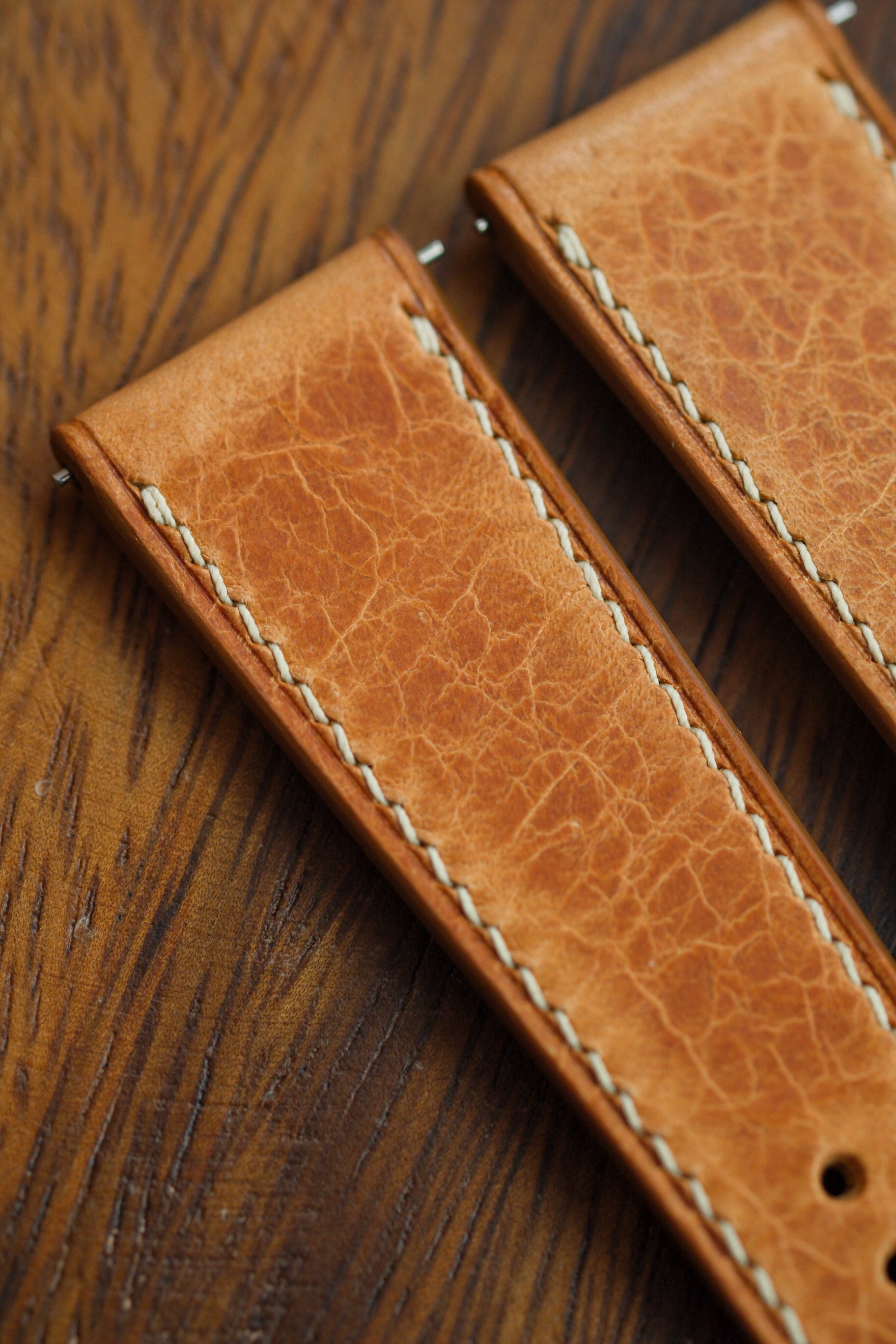 Natural Italian Waxy Leather Strap - Artisan Straps