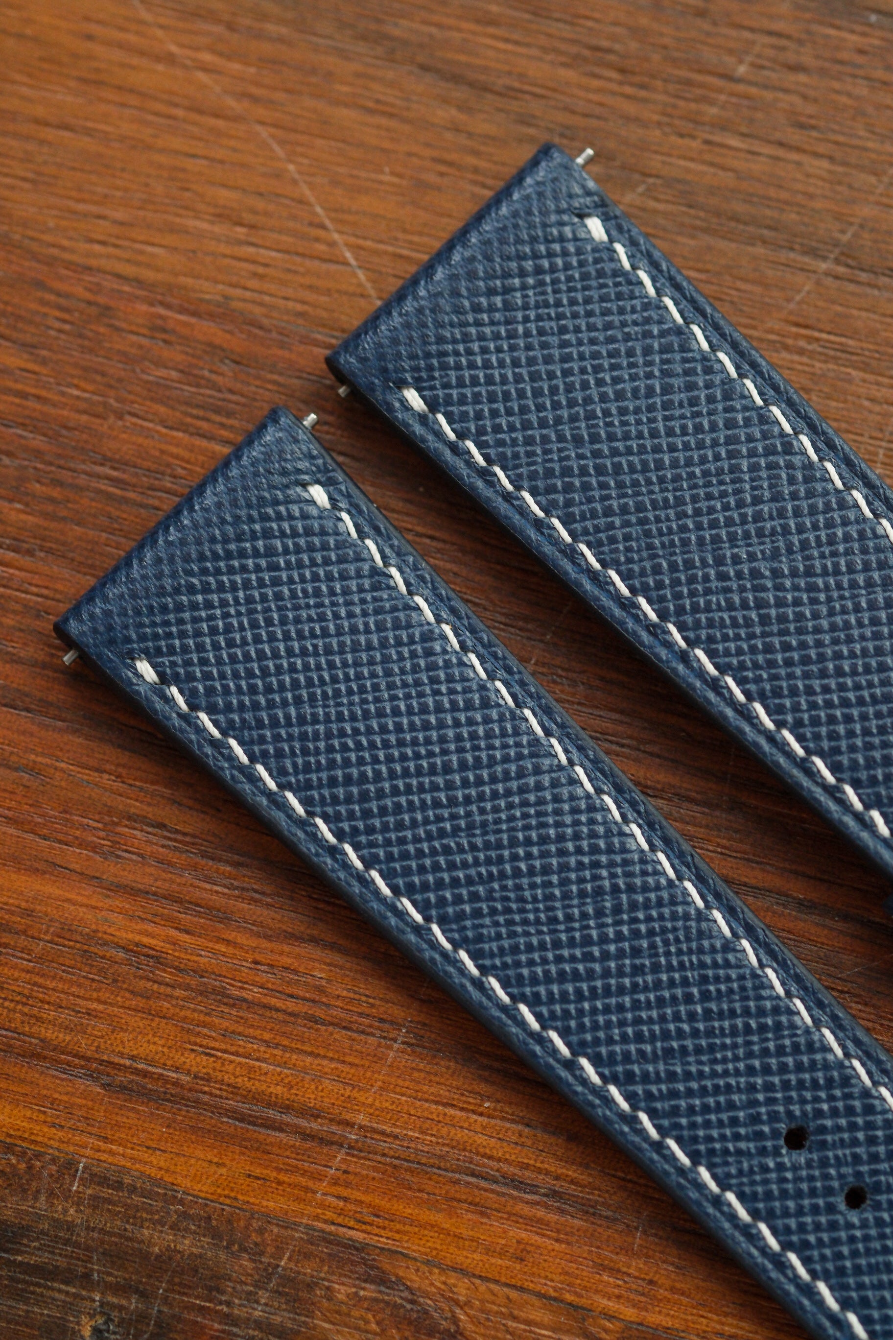 Correa de piel saffiano azul