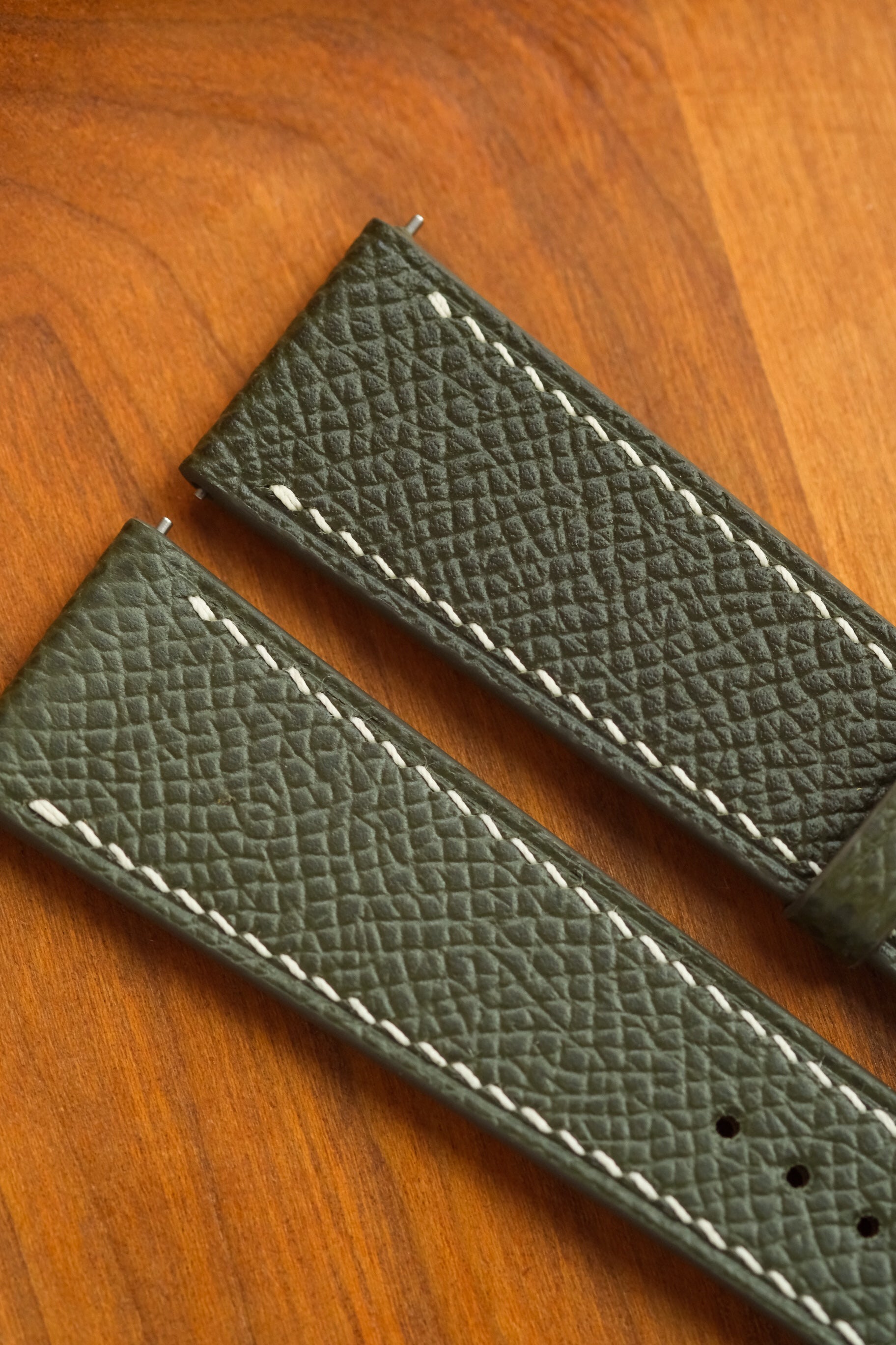 Olive Green Epsom Leather Strap - Artisan Straps