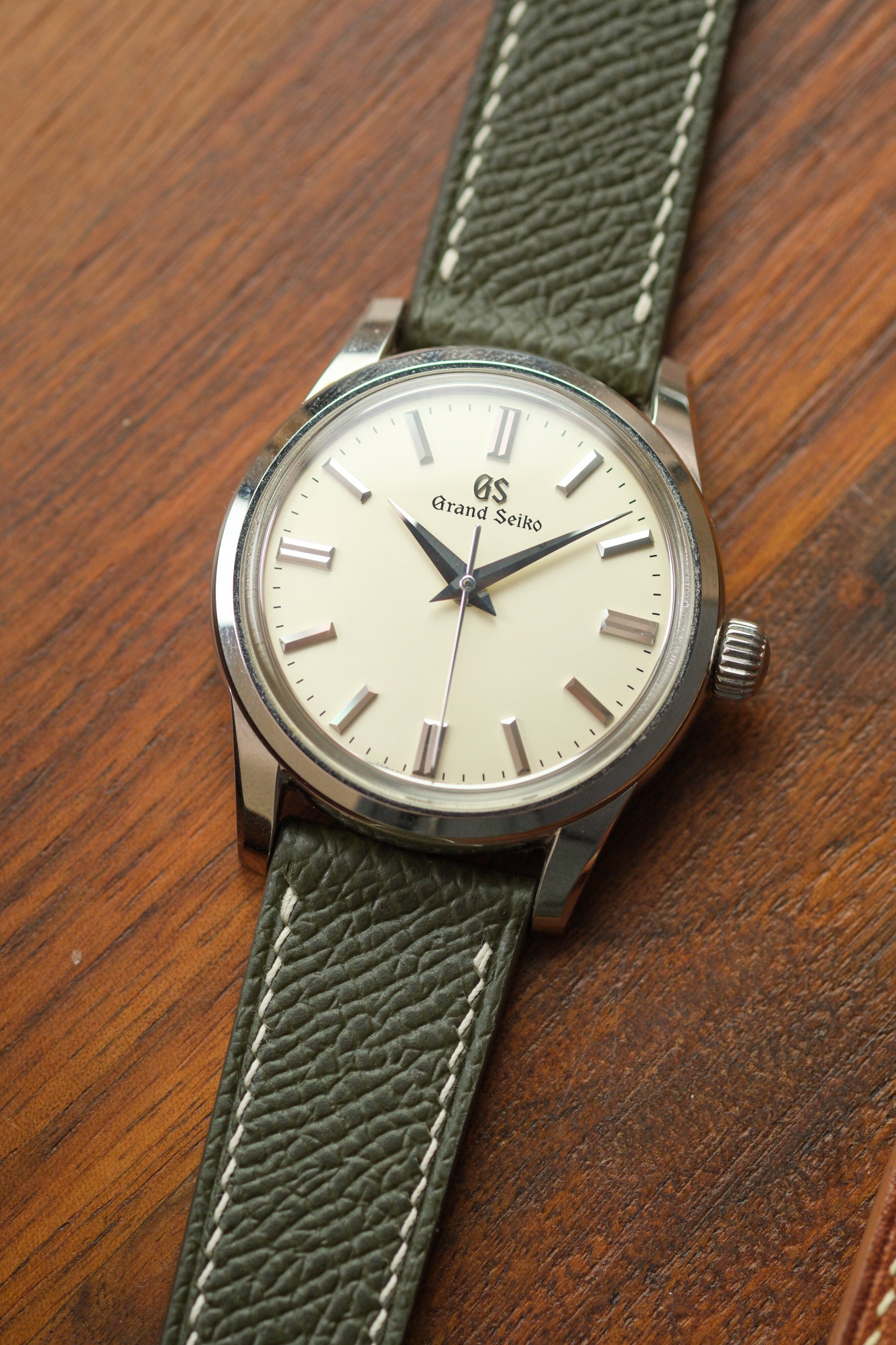 Olive Green Epsom Leather Strap - Artisan Straps