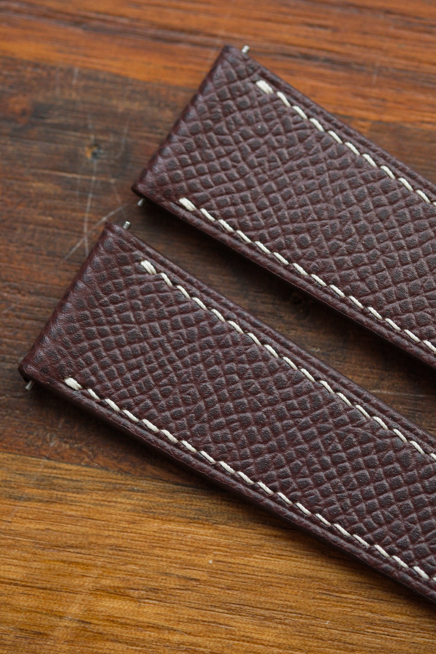 Burgundy Epsom Leather Strap - Artisan Straps