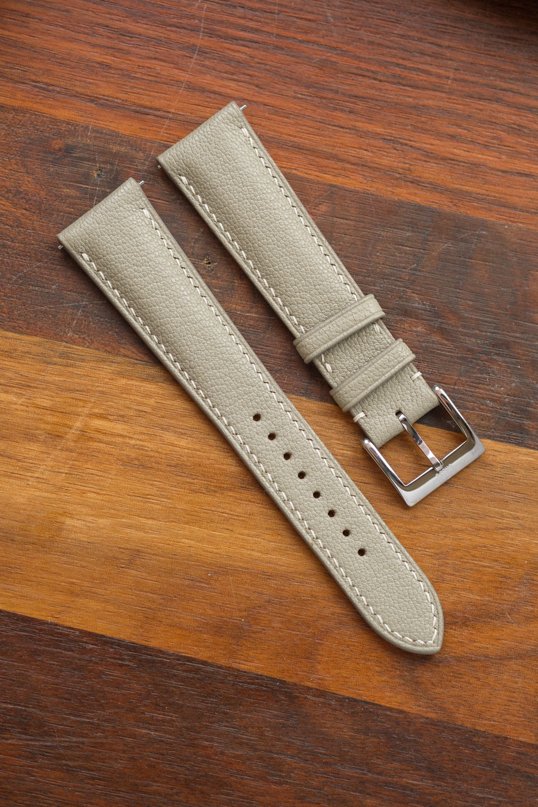 Light Taupe Chèvre (Padded) Leather Strap - Artisan Straps