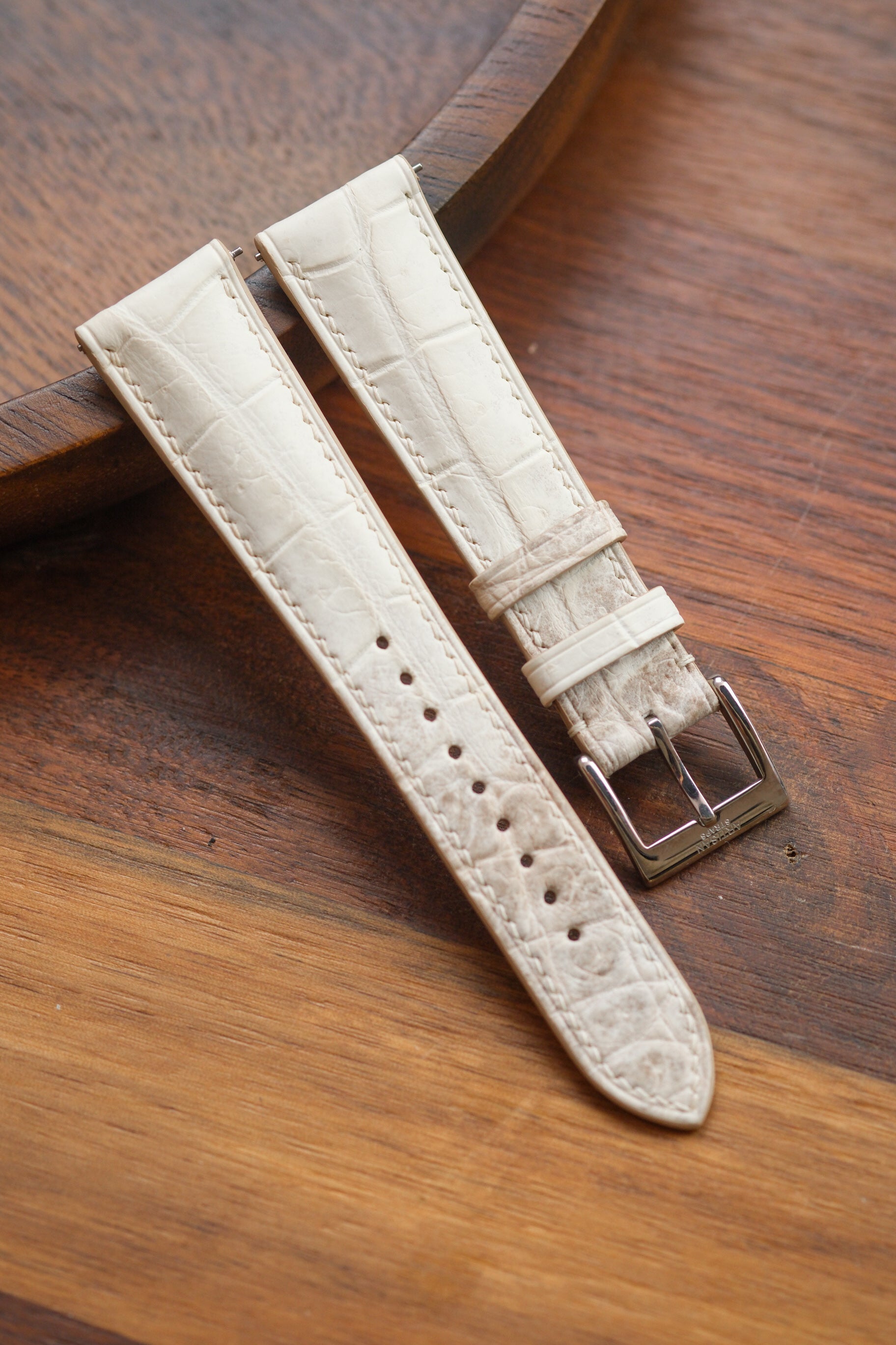 Natural Himalayan Crocodile Belly (Padded) Leather Strap - Artisan Straps