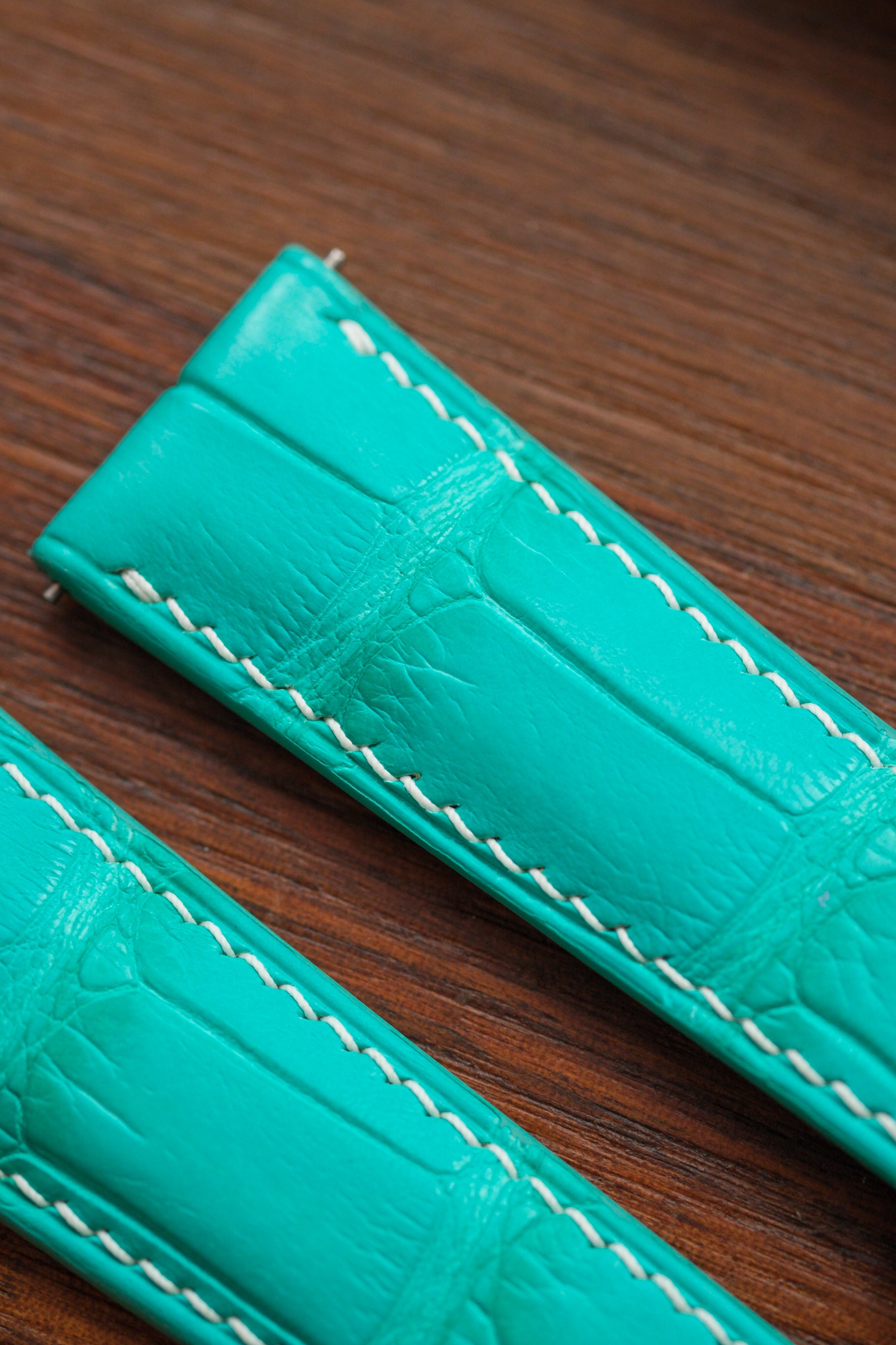 Turquoise Alligator (Padded) Leather Strap