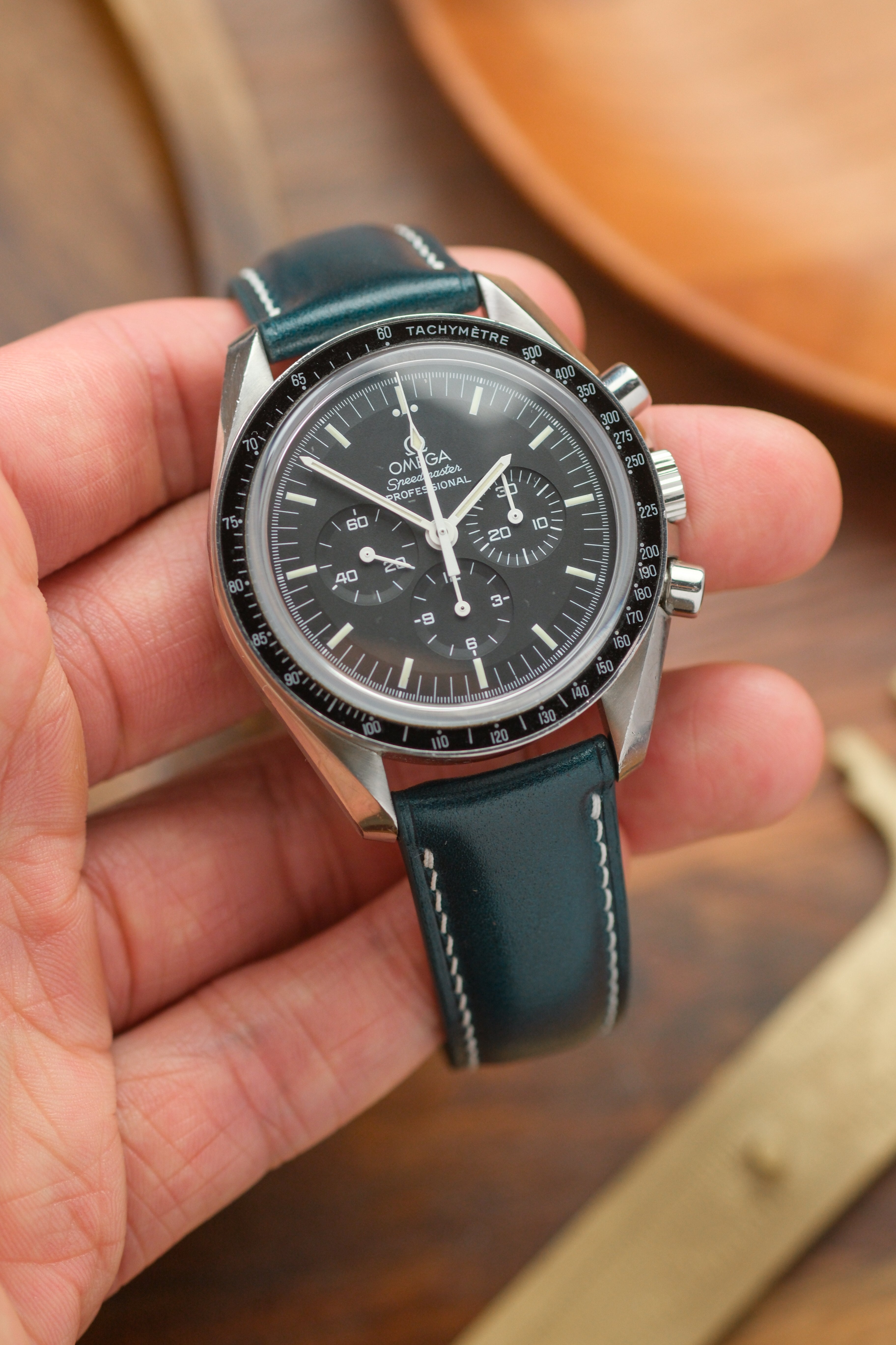 Dark Blue Shell Cordovan (Padded) Leather Strap - Artisan Straps