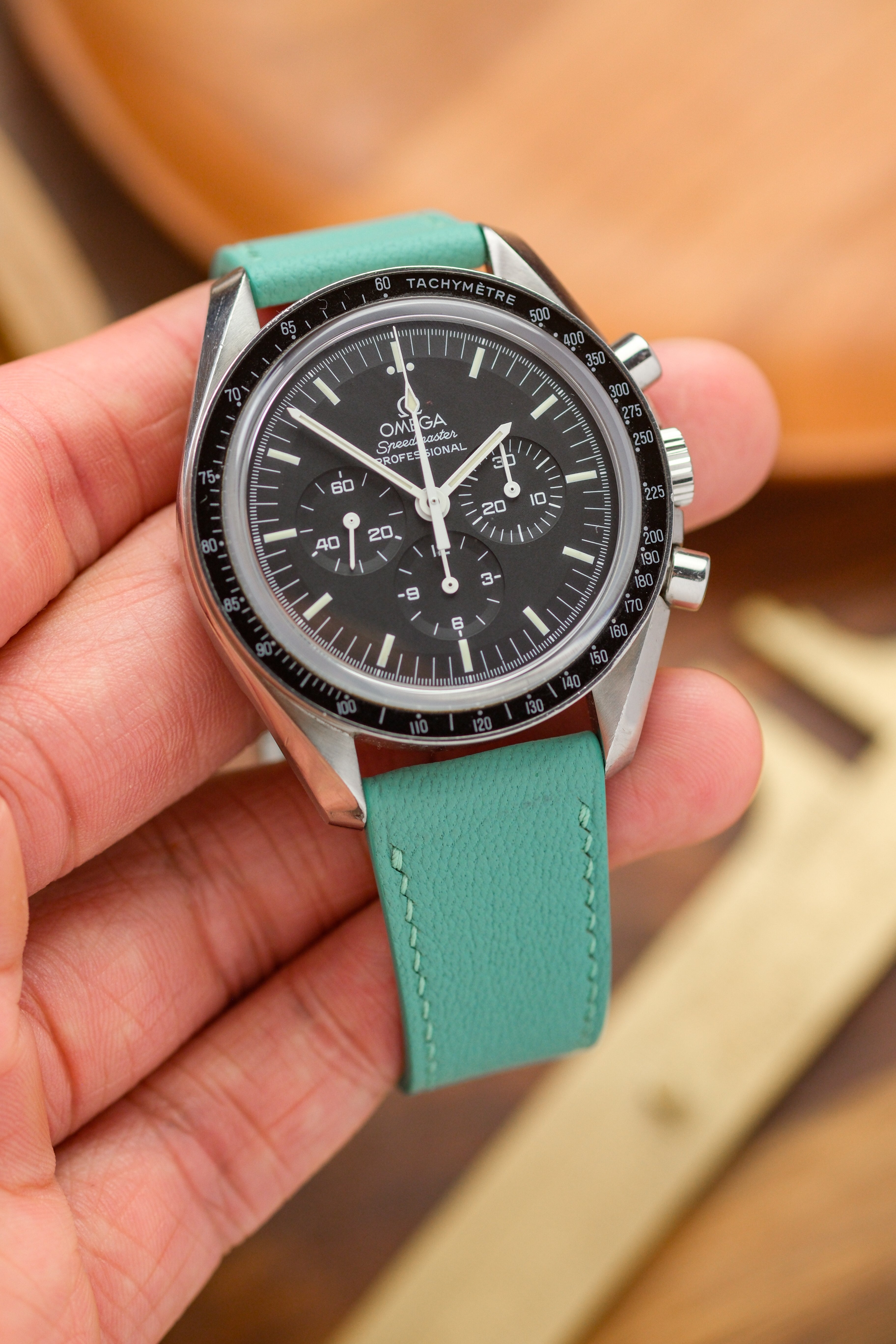 Teal Blue Chèvre Leather Strap