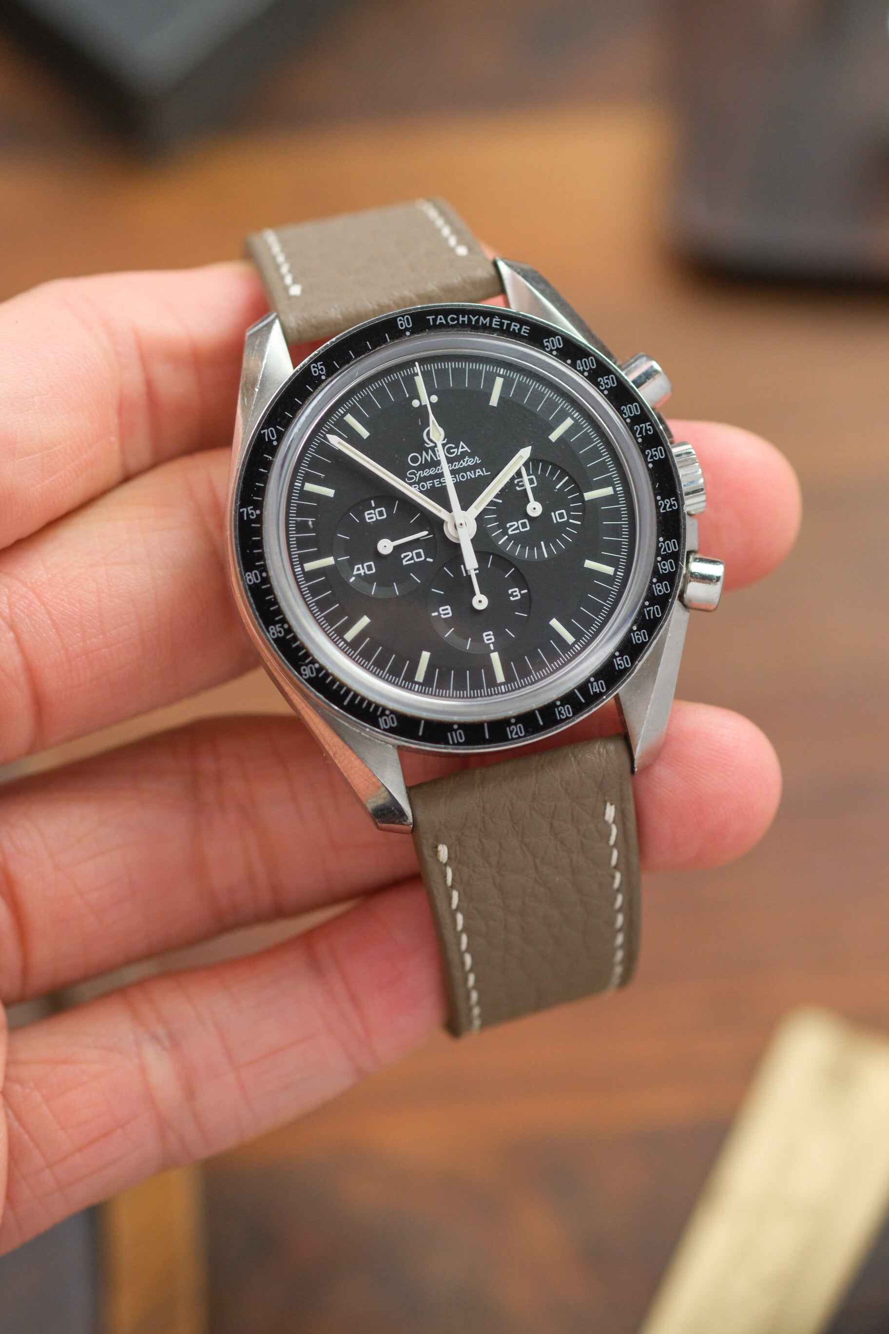 Taupe Shrunken Calf Leather Strap