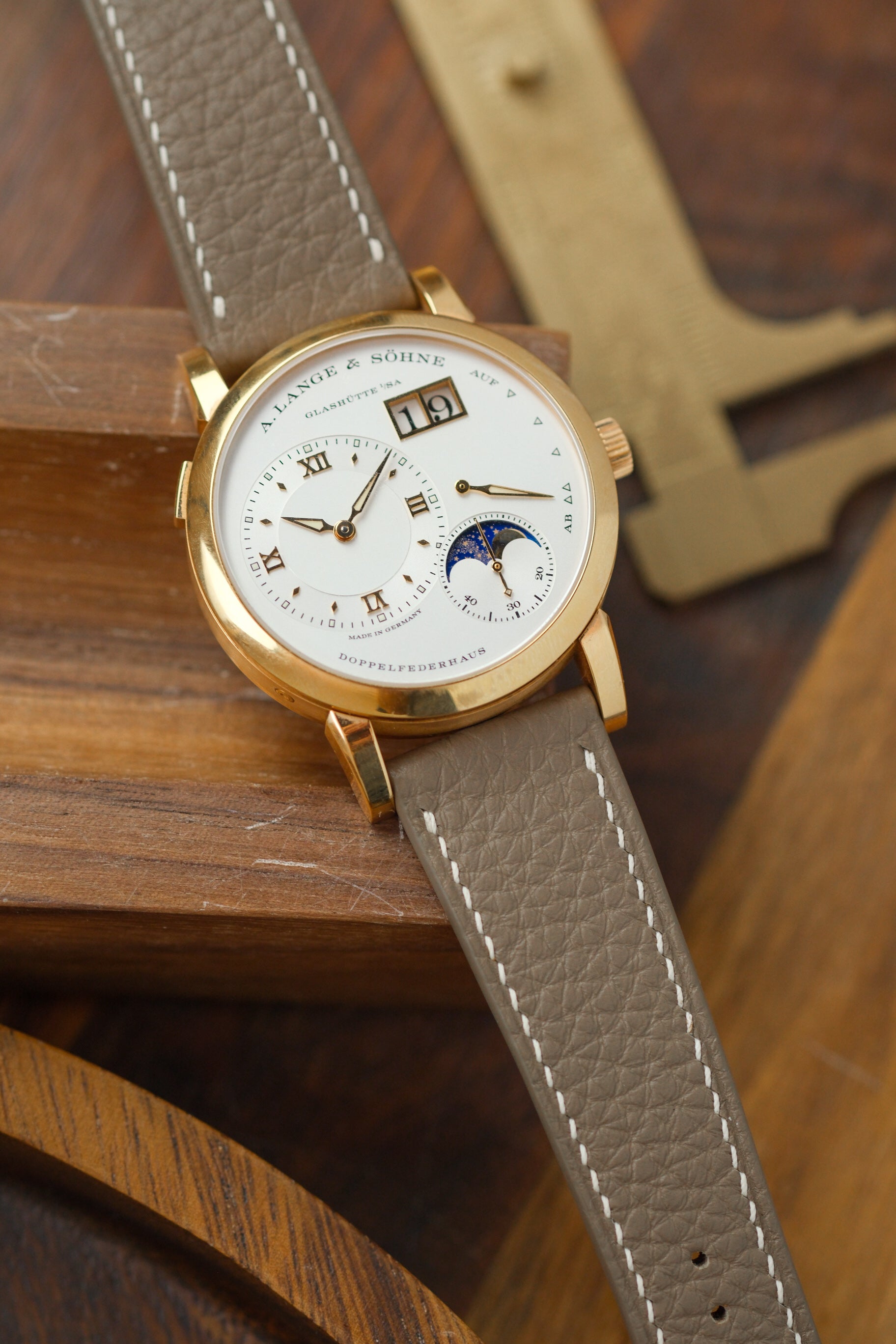 Taupe Shrunken Calf Leather Strap