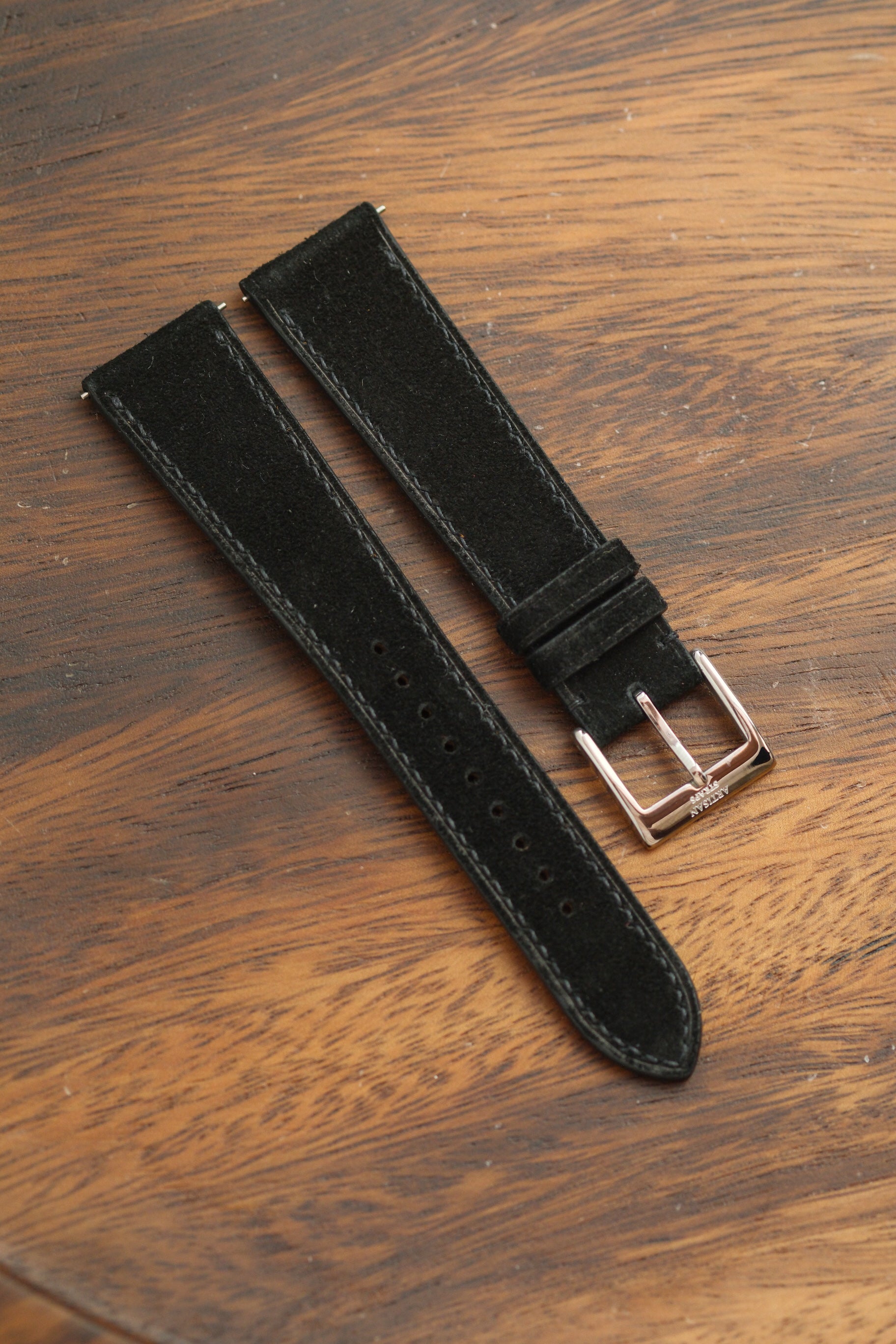 Black Suede Leather Strap - Artisan Straps