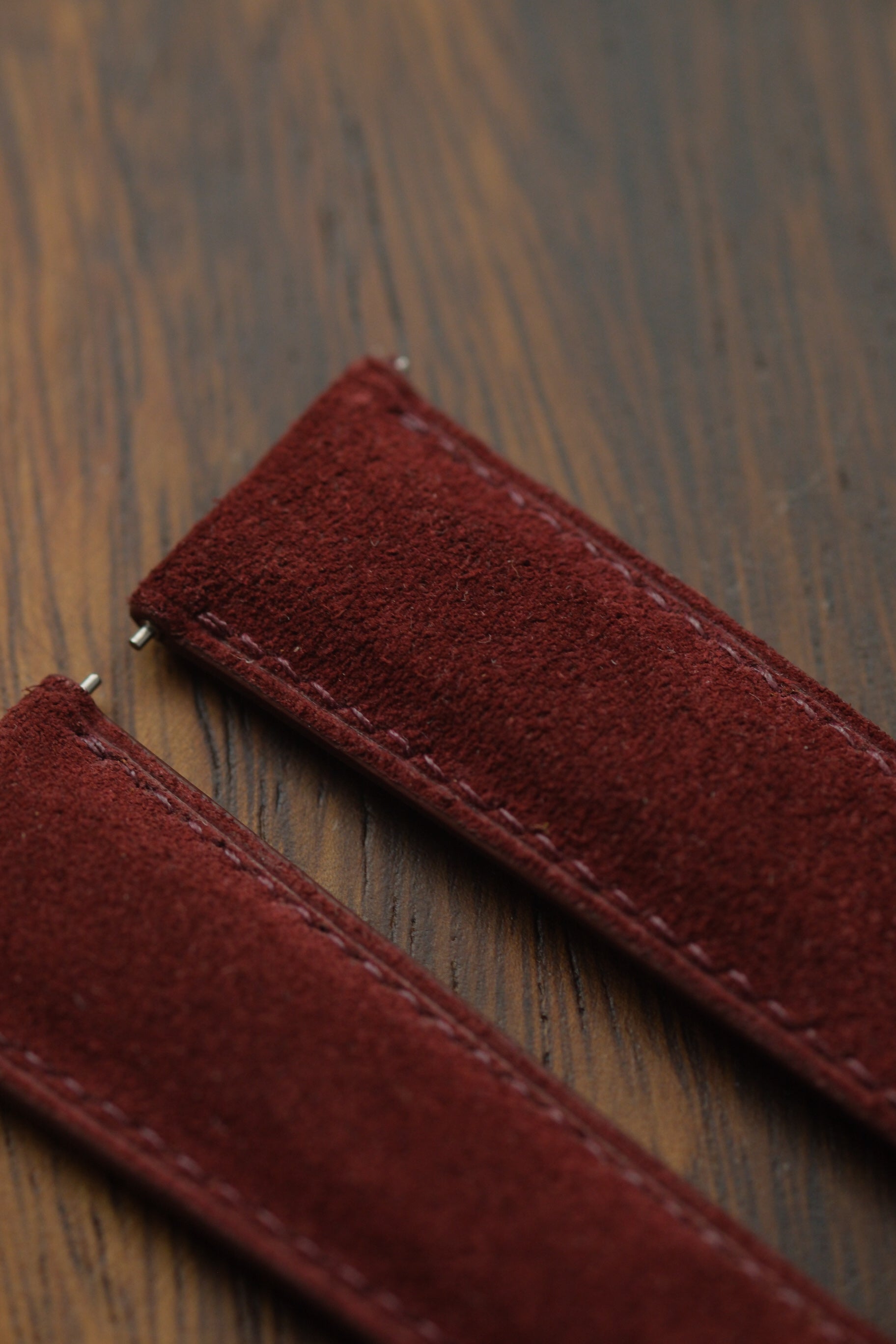 Burgundy Suede (Padded) Leather Strap