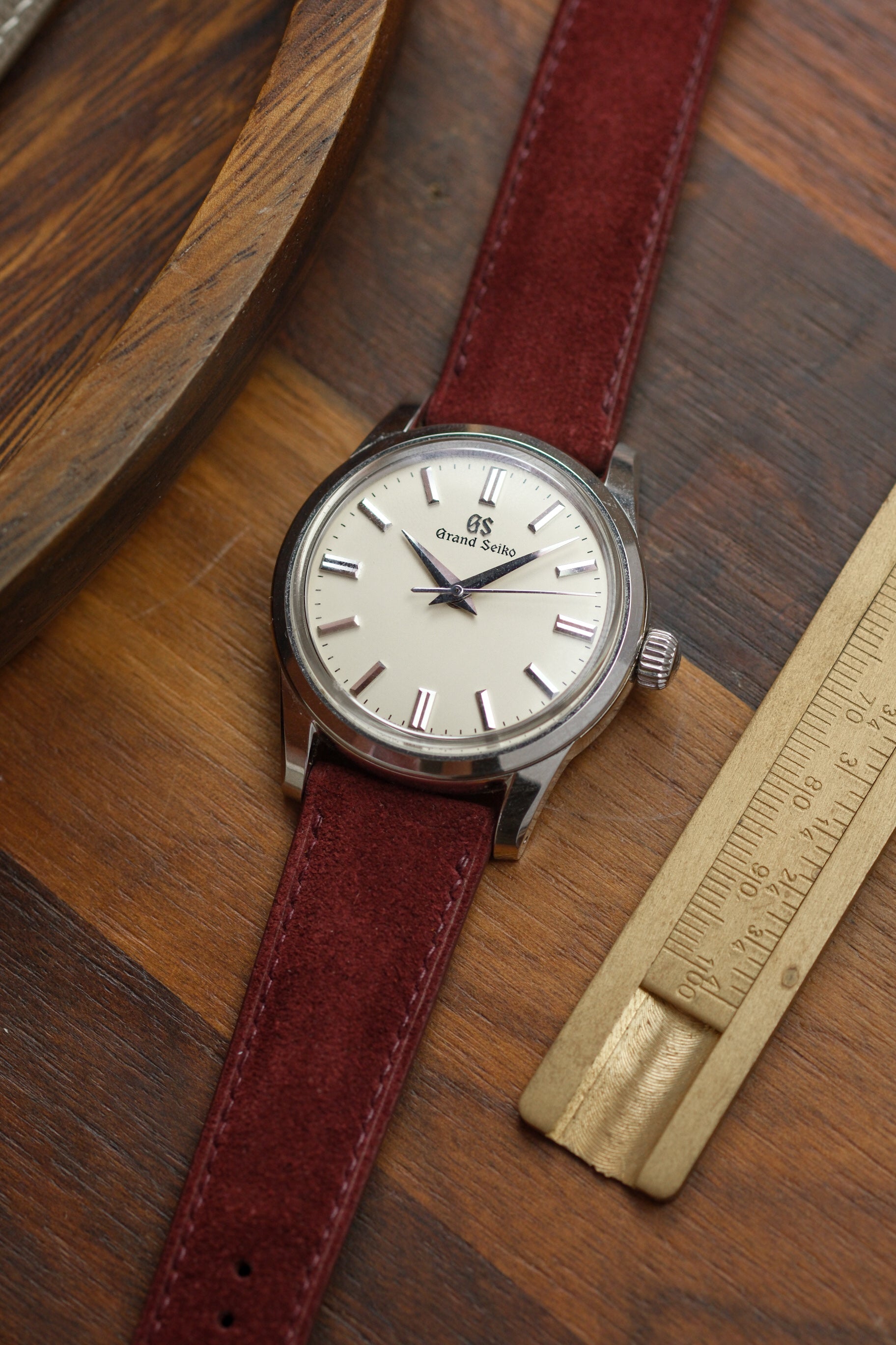 Burgundy Suede (Padded) Leather Strap