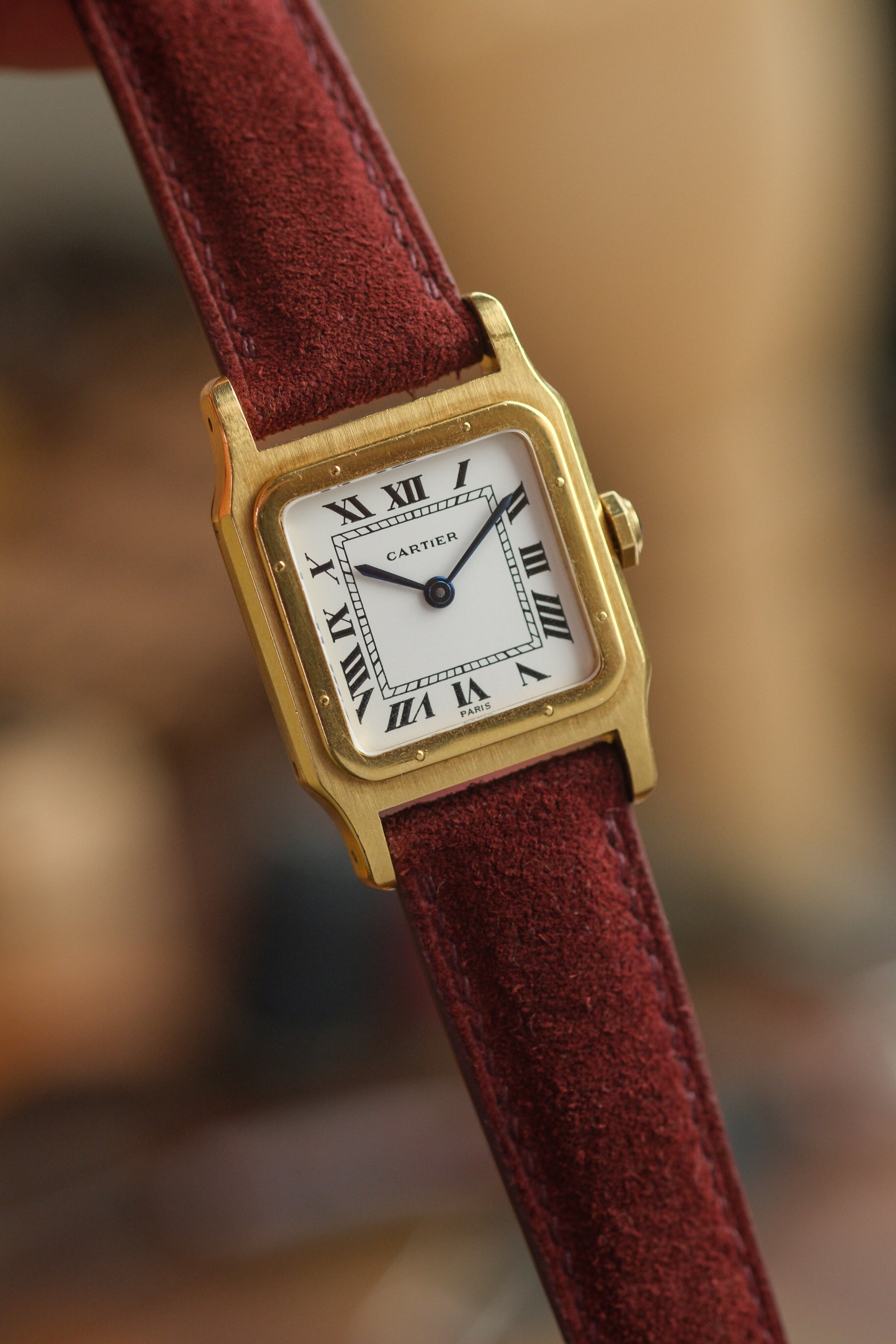 Burgundy Suede (Padded) Leather Strap