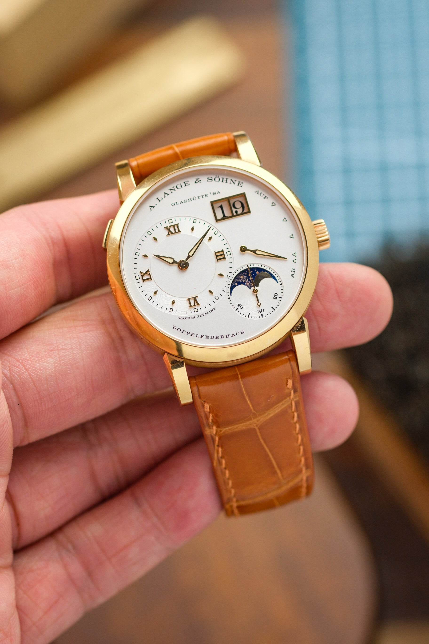 Tangerine Glazed Alligator (Padded) Leather Strap