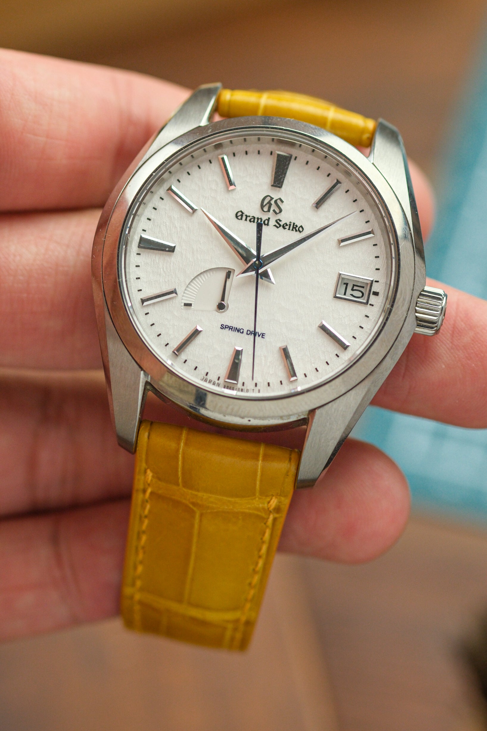 Chrysanthemum Yellow Glazed Alligator (Padded) Leather Strap