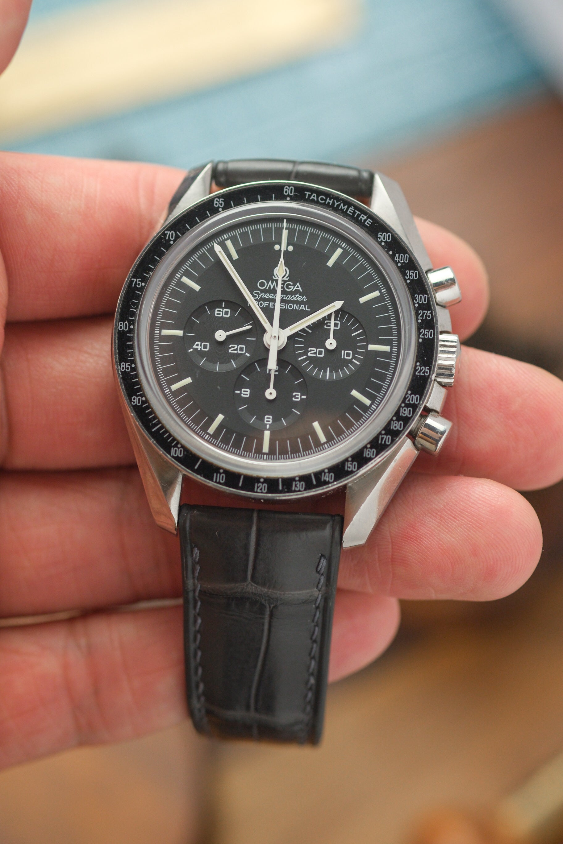 Anthracite Grey Alligator (Padded) Leather Strap