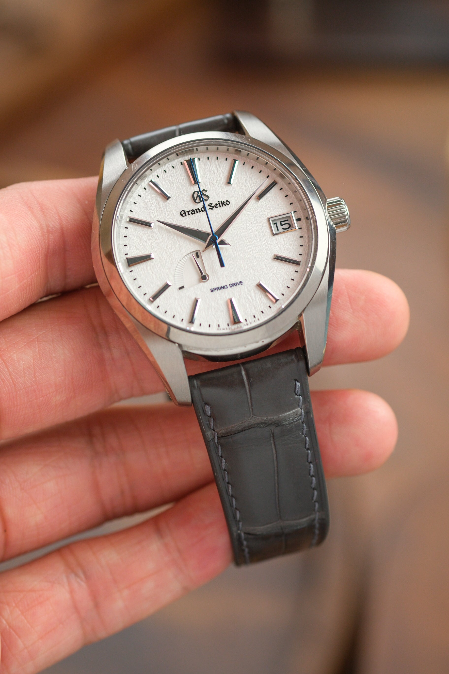 Anthracite Grey Alligator (Padded) Leather Strap