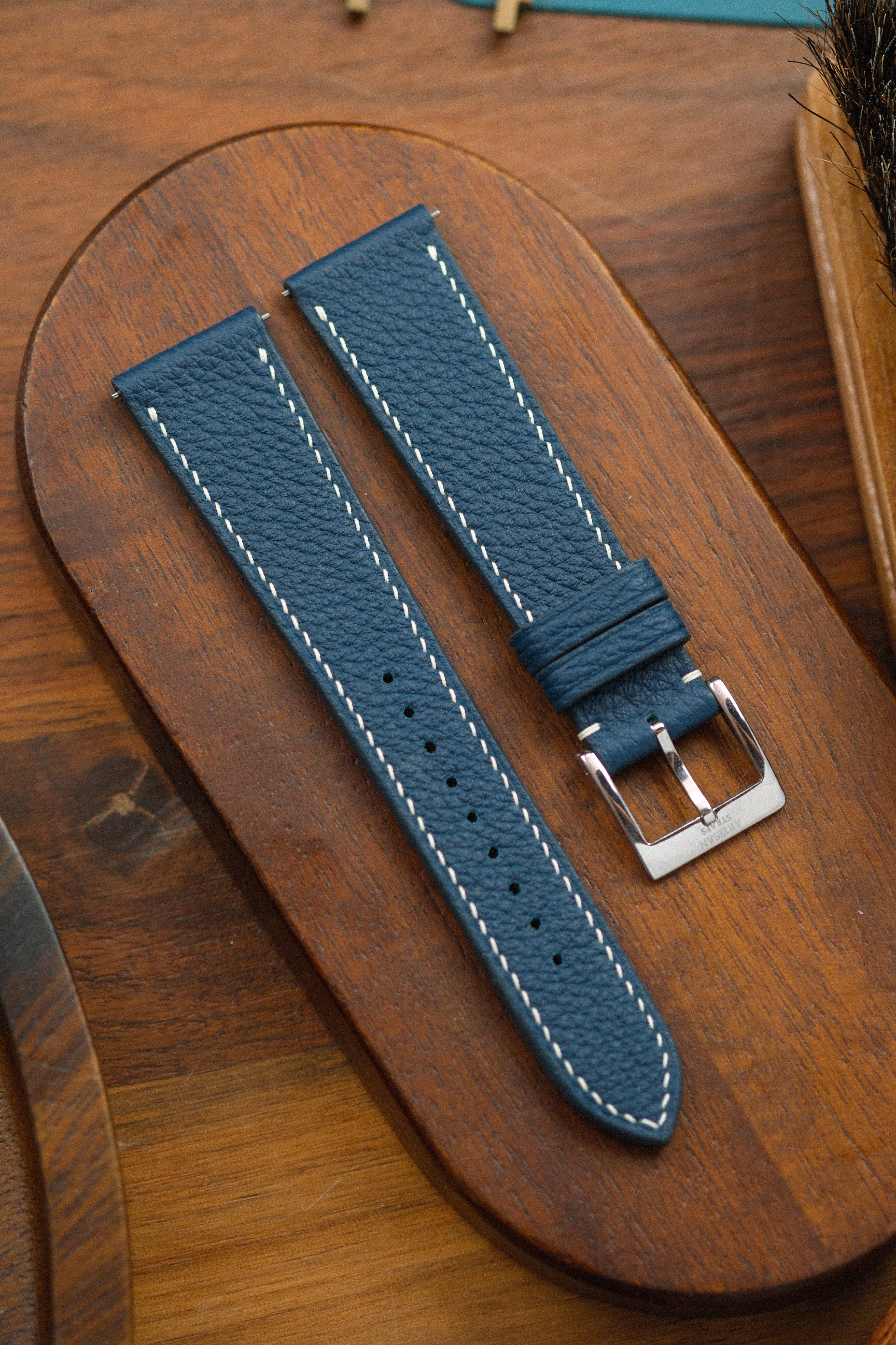 深绿色缩绒小牛皮表带