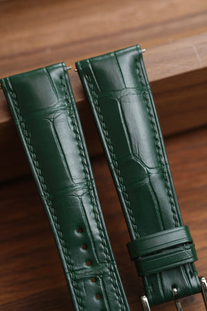 Pine Green Alligator (Padded) Leather Strap