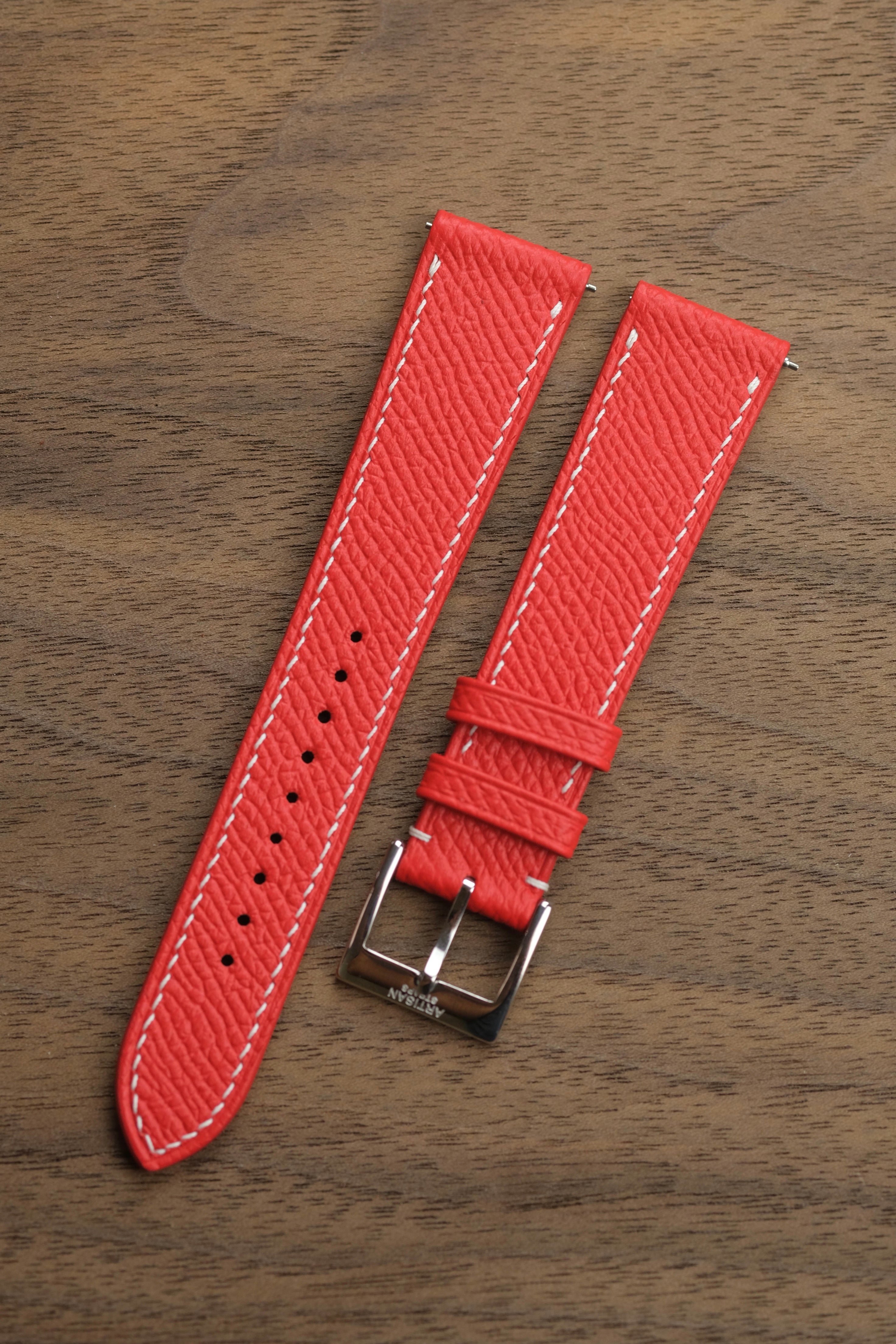 Red Epsom Leather Strap - Artisan Straps