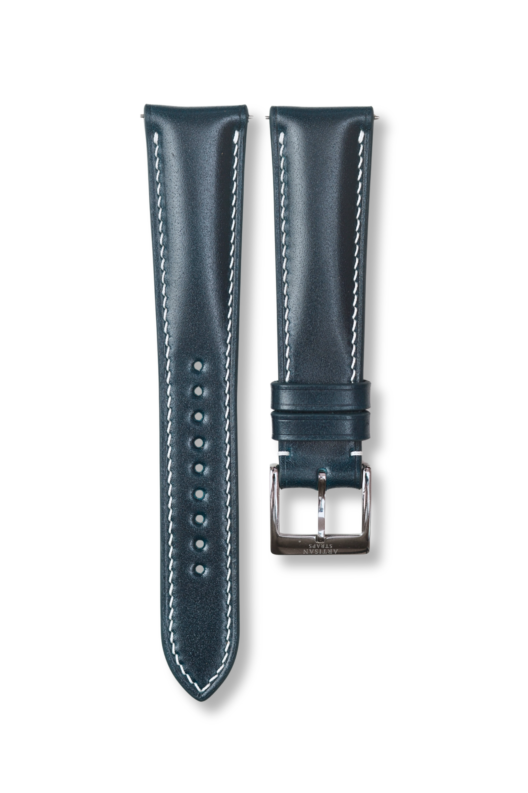 Dark Blue Shell Cordovan (Padded) Leather Strap - Artisan Straps