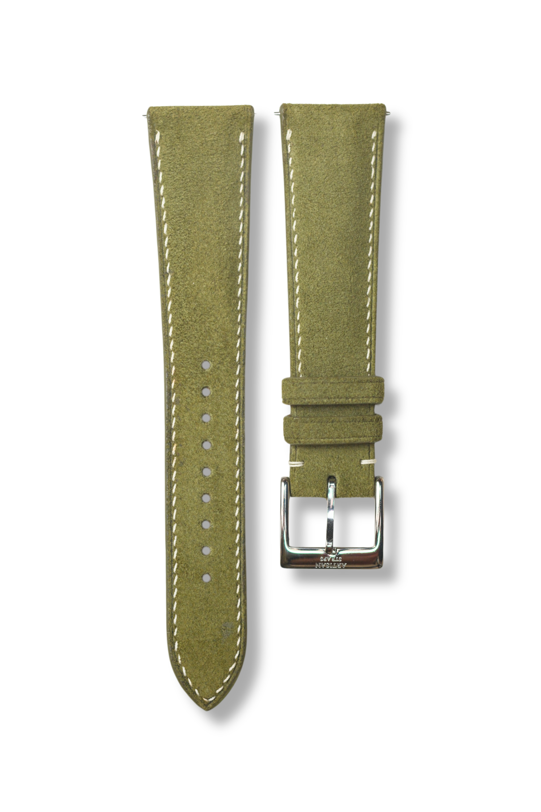 Olive Green Suede (Padded) Leather Strap