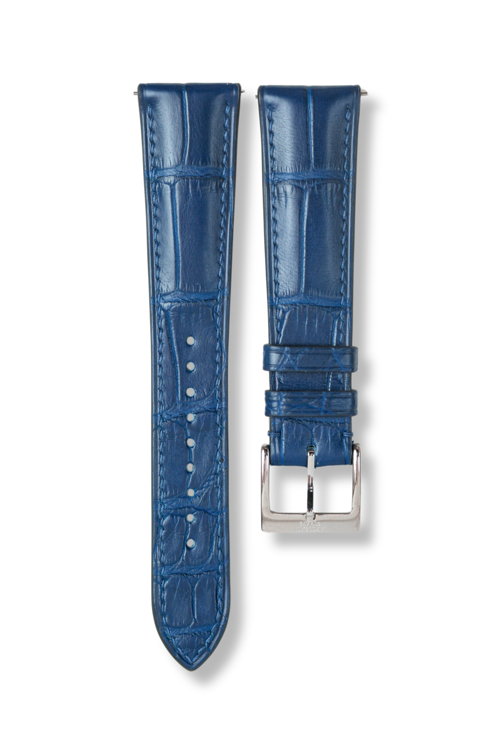 Correa de piel de caimán verde pino (acolchada)