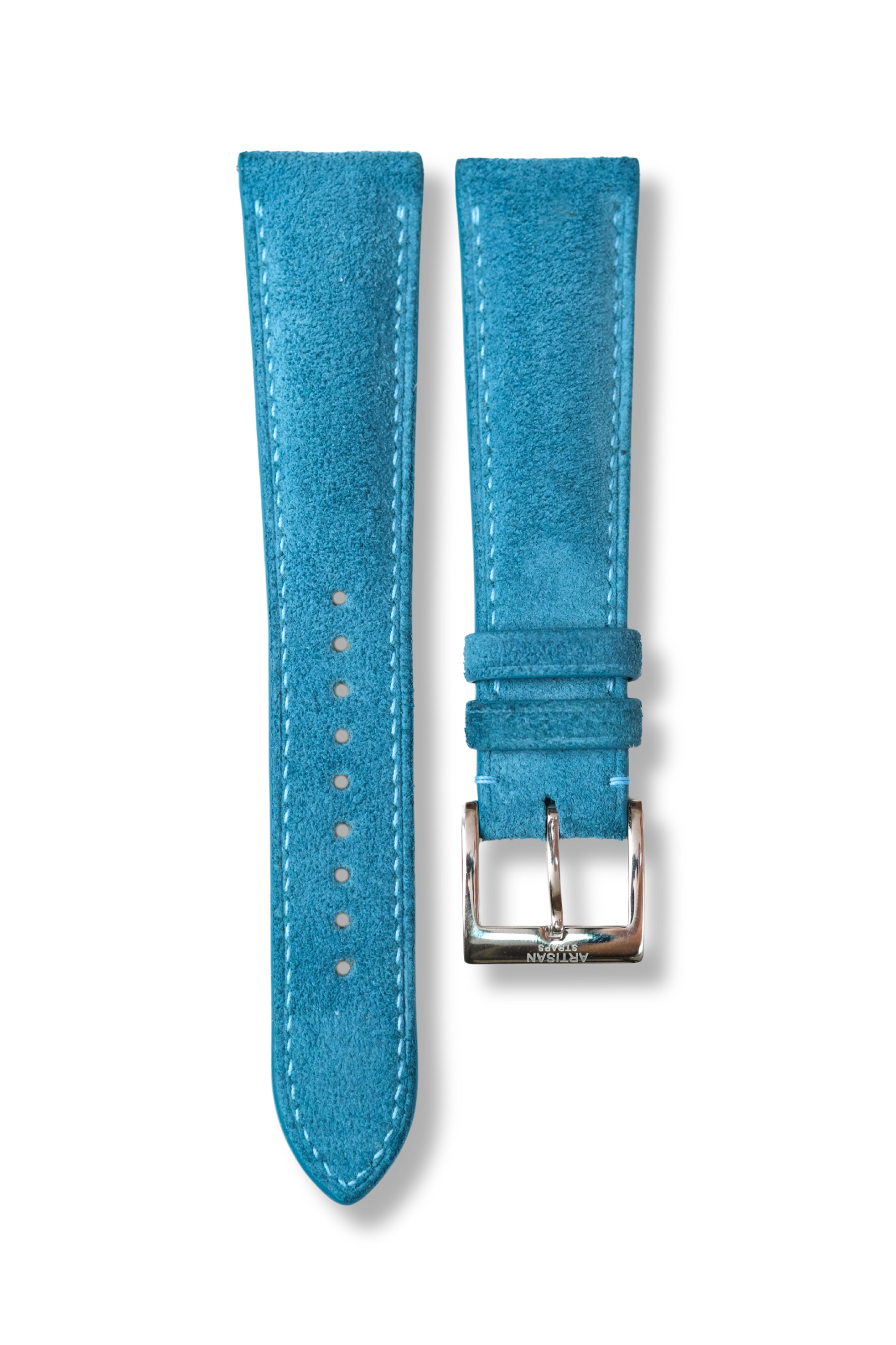 Aqua Blue Suede (Padded) Leather Strap
