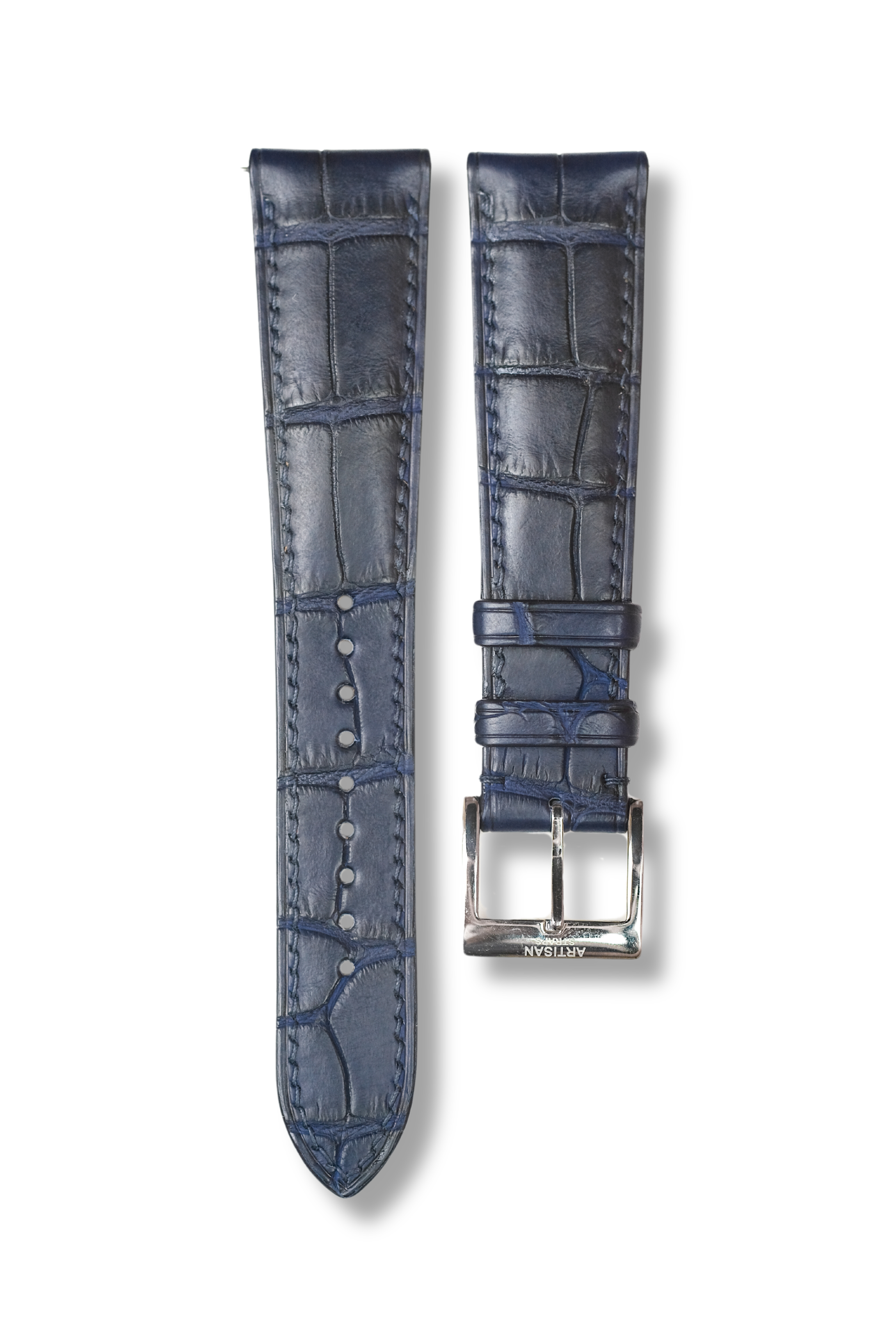 Navy Alligator (Padded) Leather Strap (MTO) - Artisan Straps