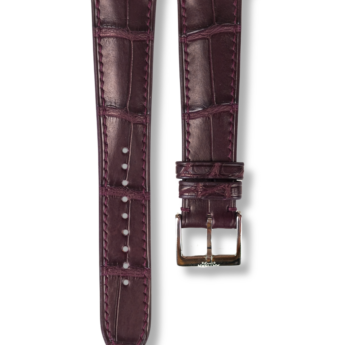 Burgundy alligator watch strap on sale