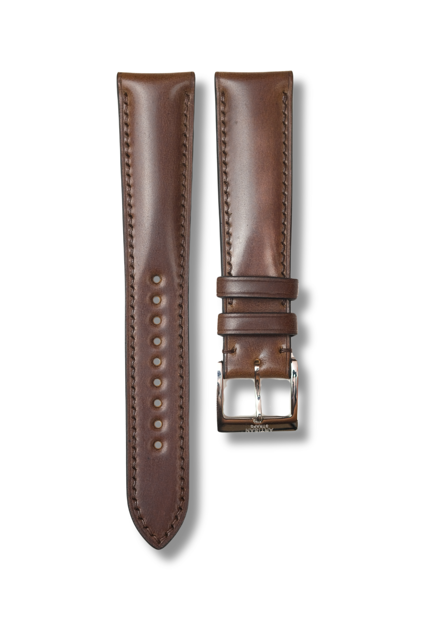Dark Brown Shell Cordovan (Padded) Leather Strap - Artisan Straps