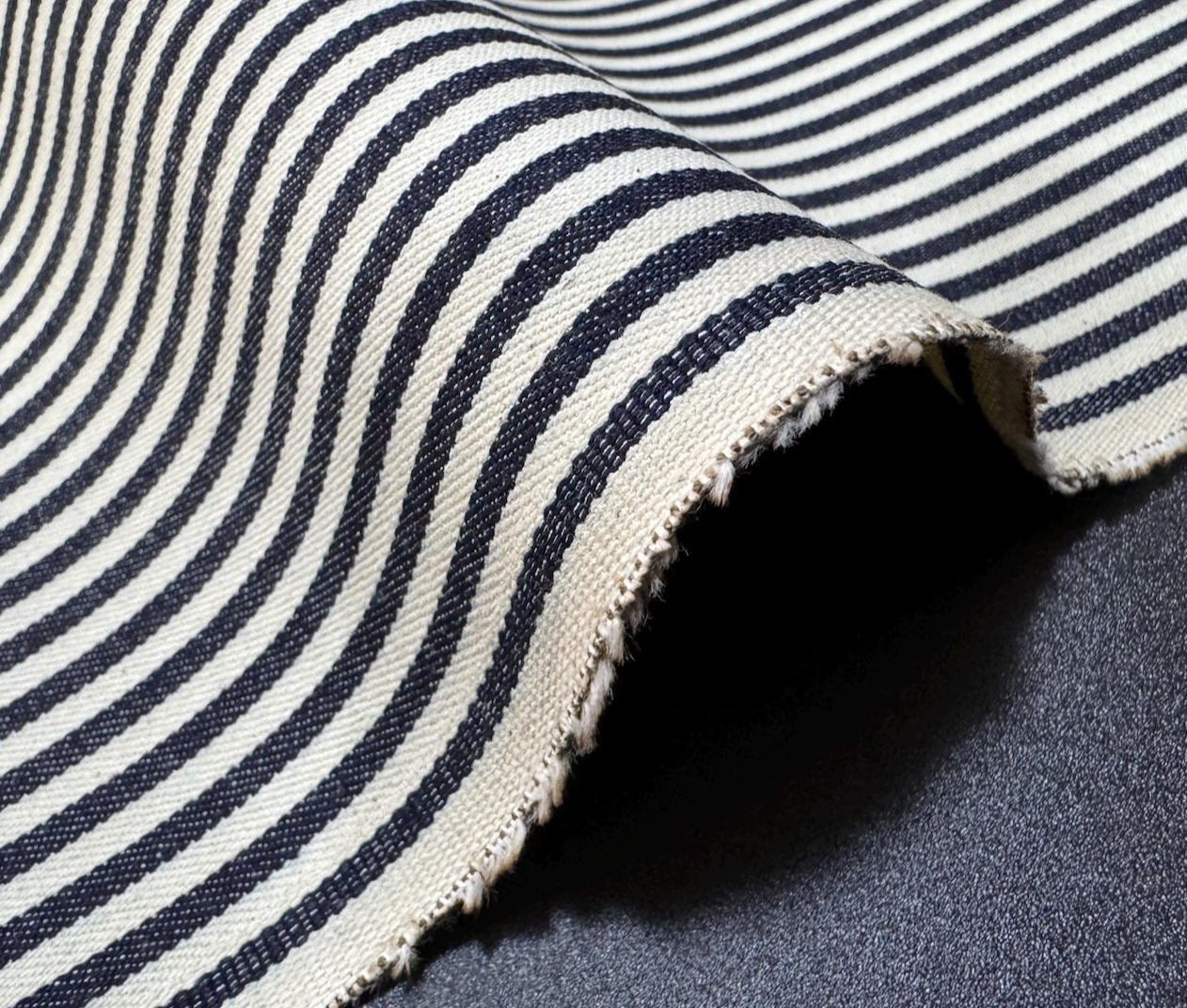 Navy/White Horizontal Striped Denim Strap (Pre-Order - 4 week turnaround)