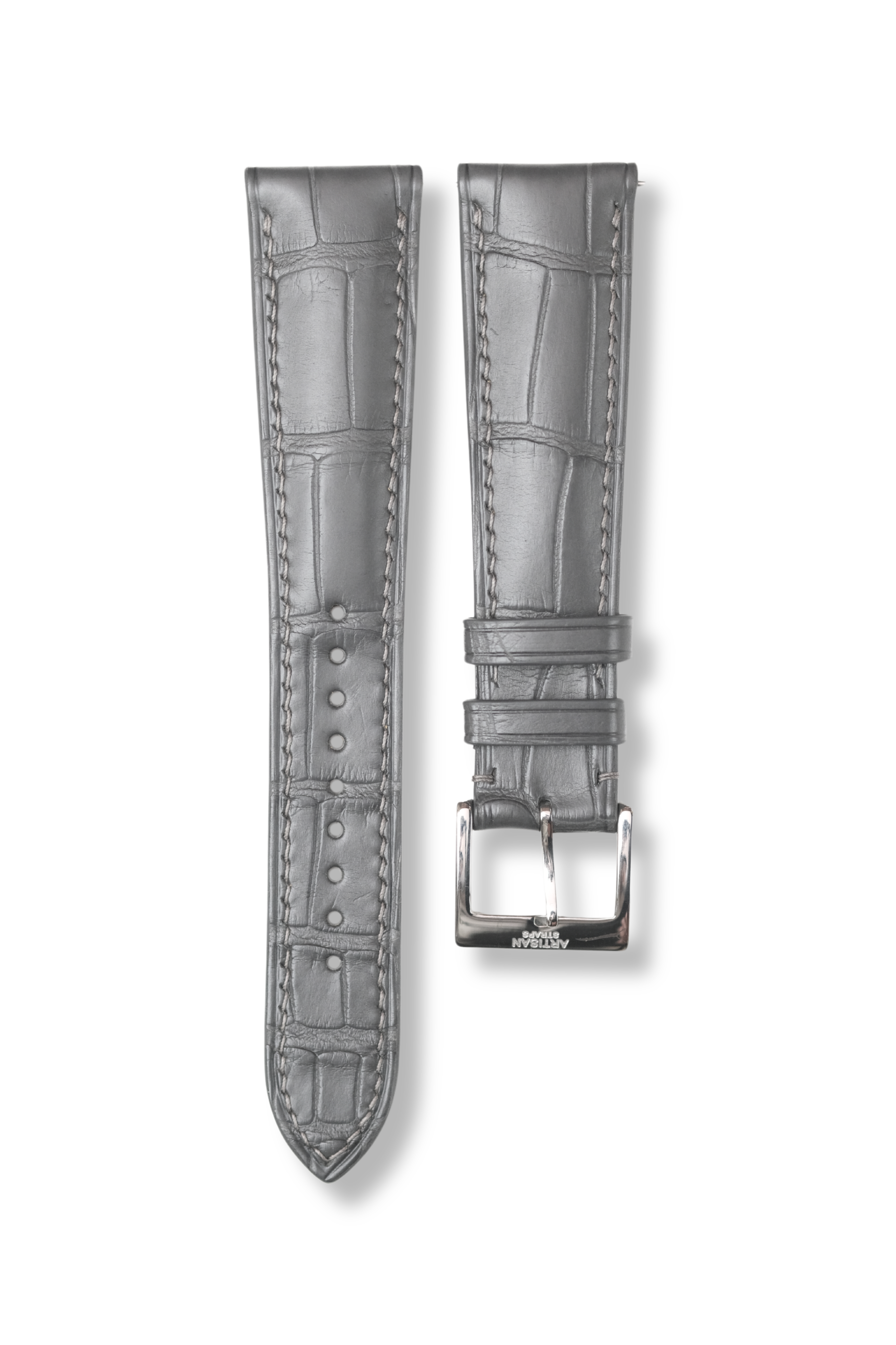 Grey Alligator (Padded) Leather Strap - Artisan Straps