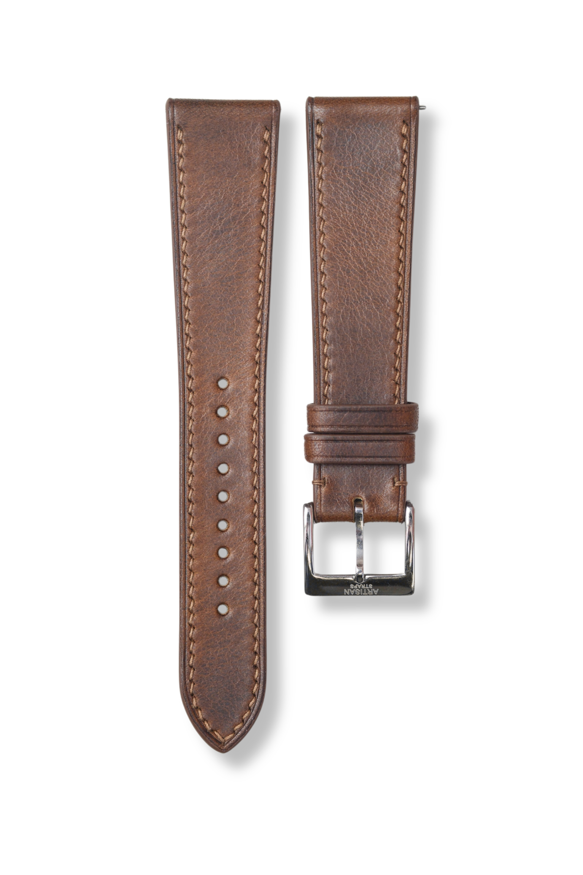 Walnut Brown Italian Waxy Leather Strap - Artisan Straps